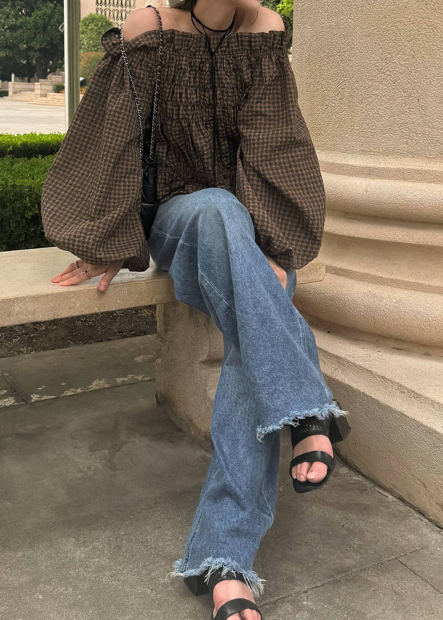 volume sleeve shirring hem tiered BL