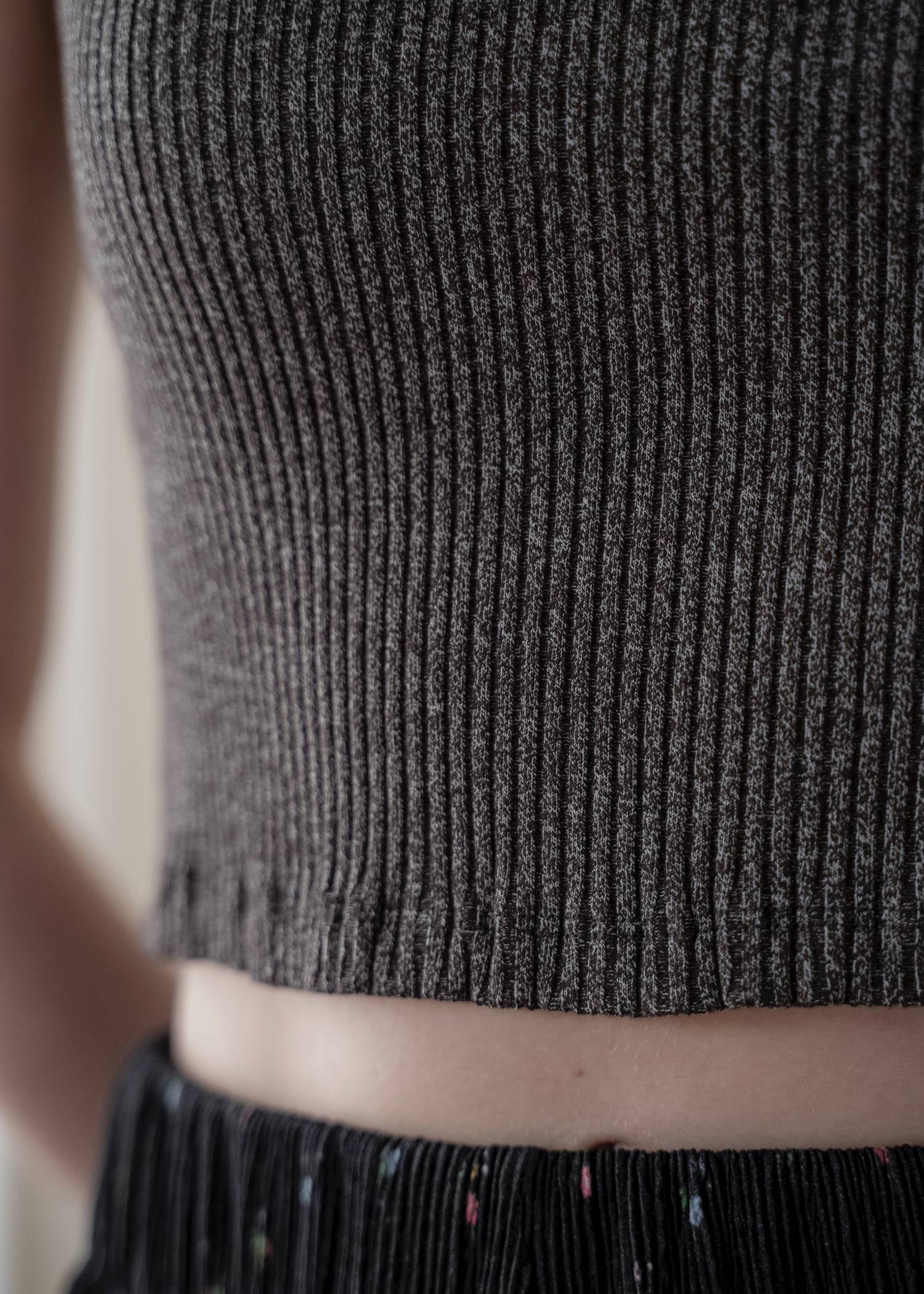 square lace big tee & rib tops SET