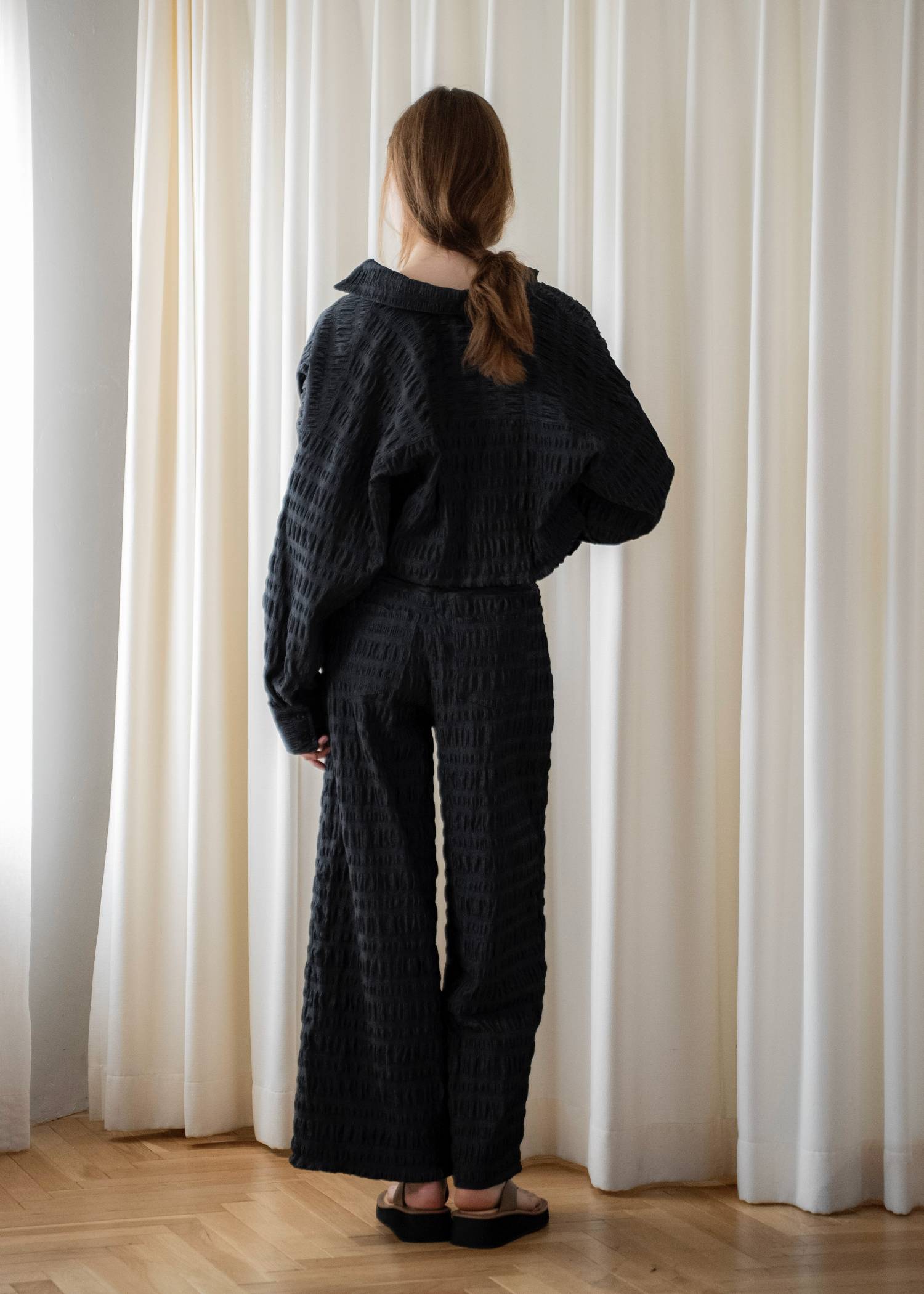 shirring dungaree short SH