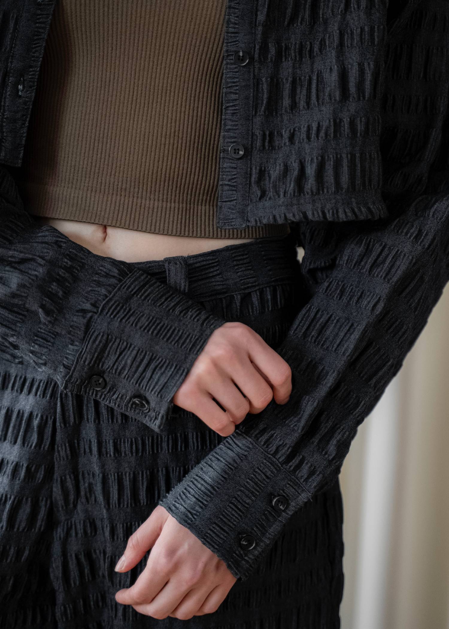 shirring dungaree short SH