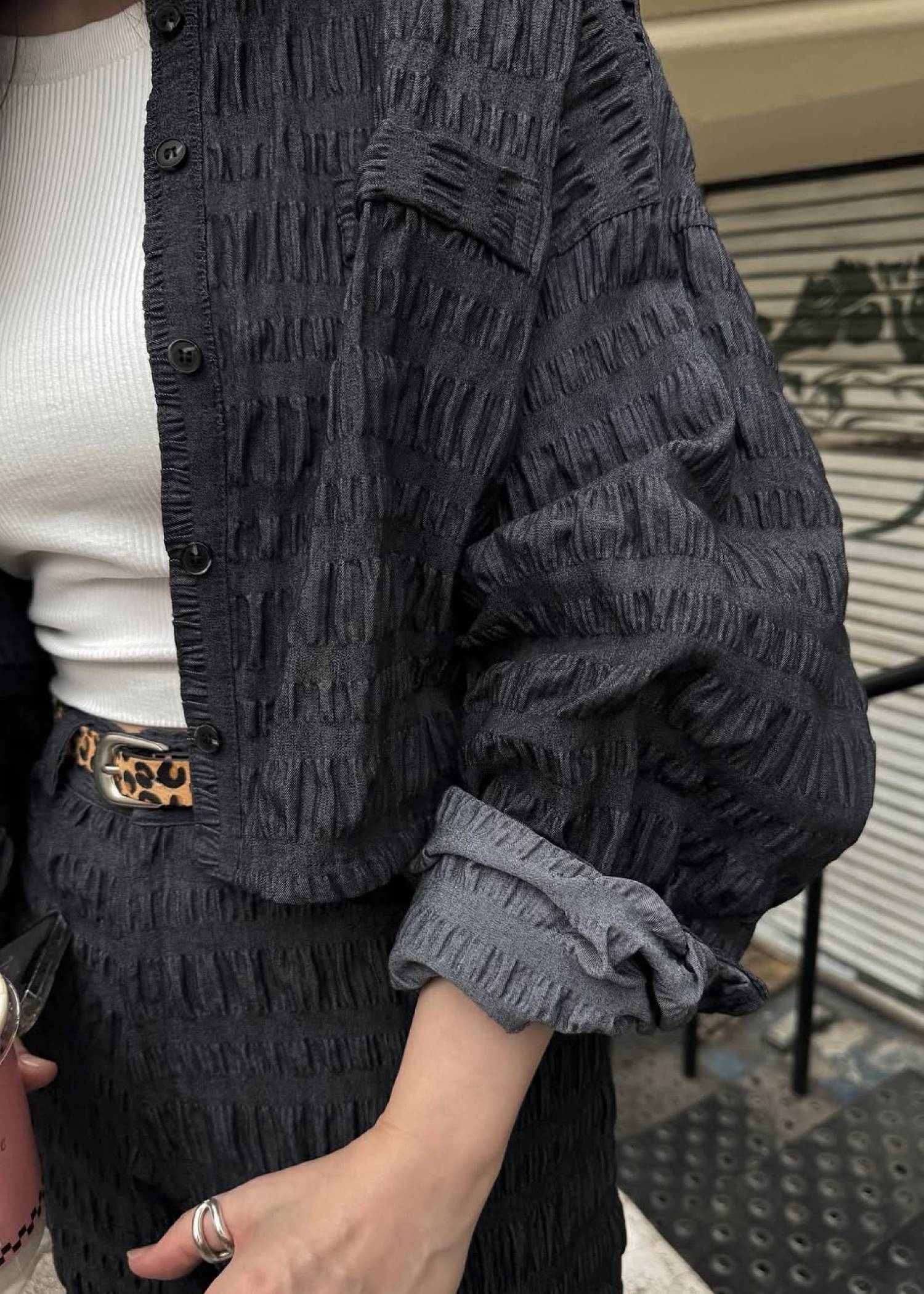 shirring dungaree short SH