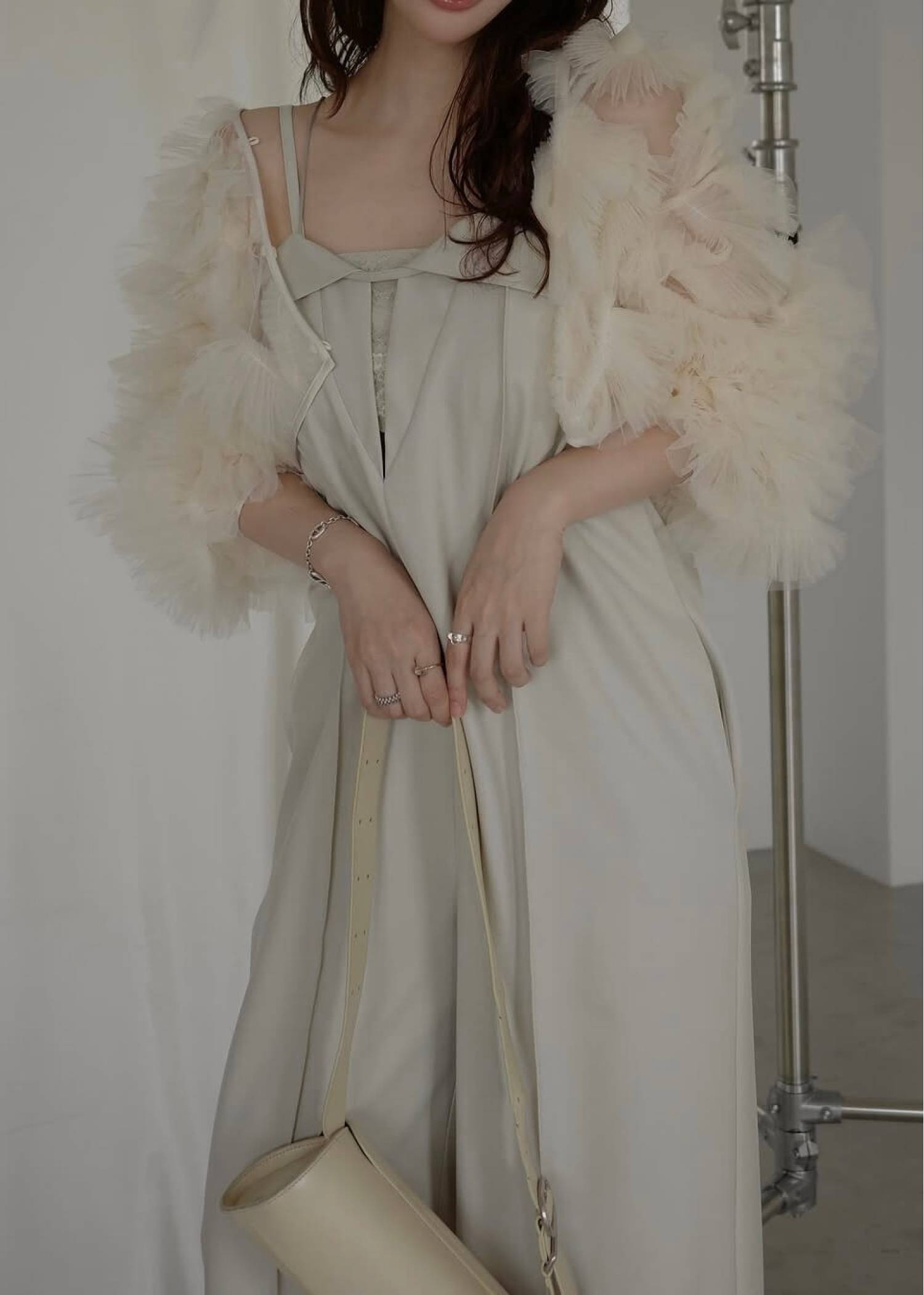 motif tulle sheer bolero tops