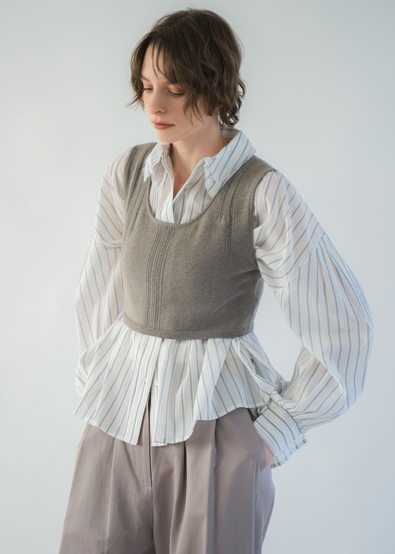 collar & cuffs triple layered over SH