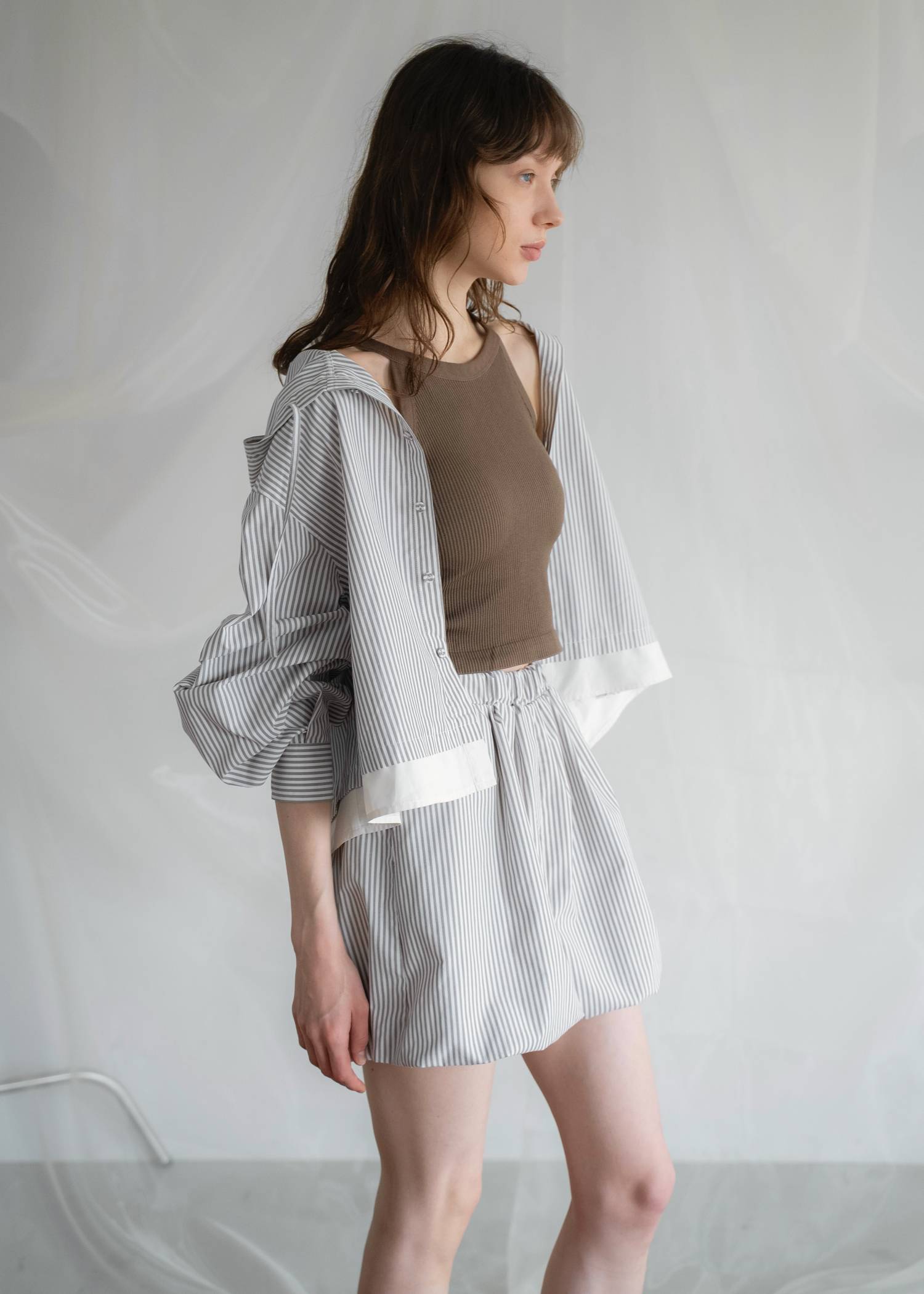 UV cut layered hem shirt hoodie tops