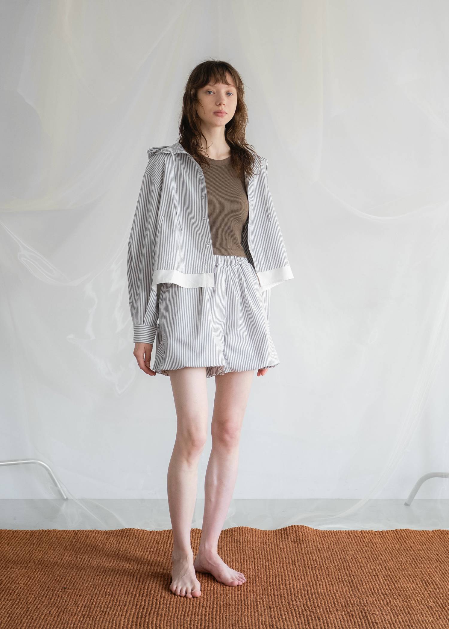 UV cut layered hem shirt hoodie tops