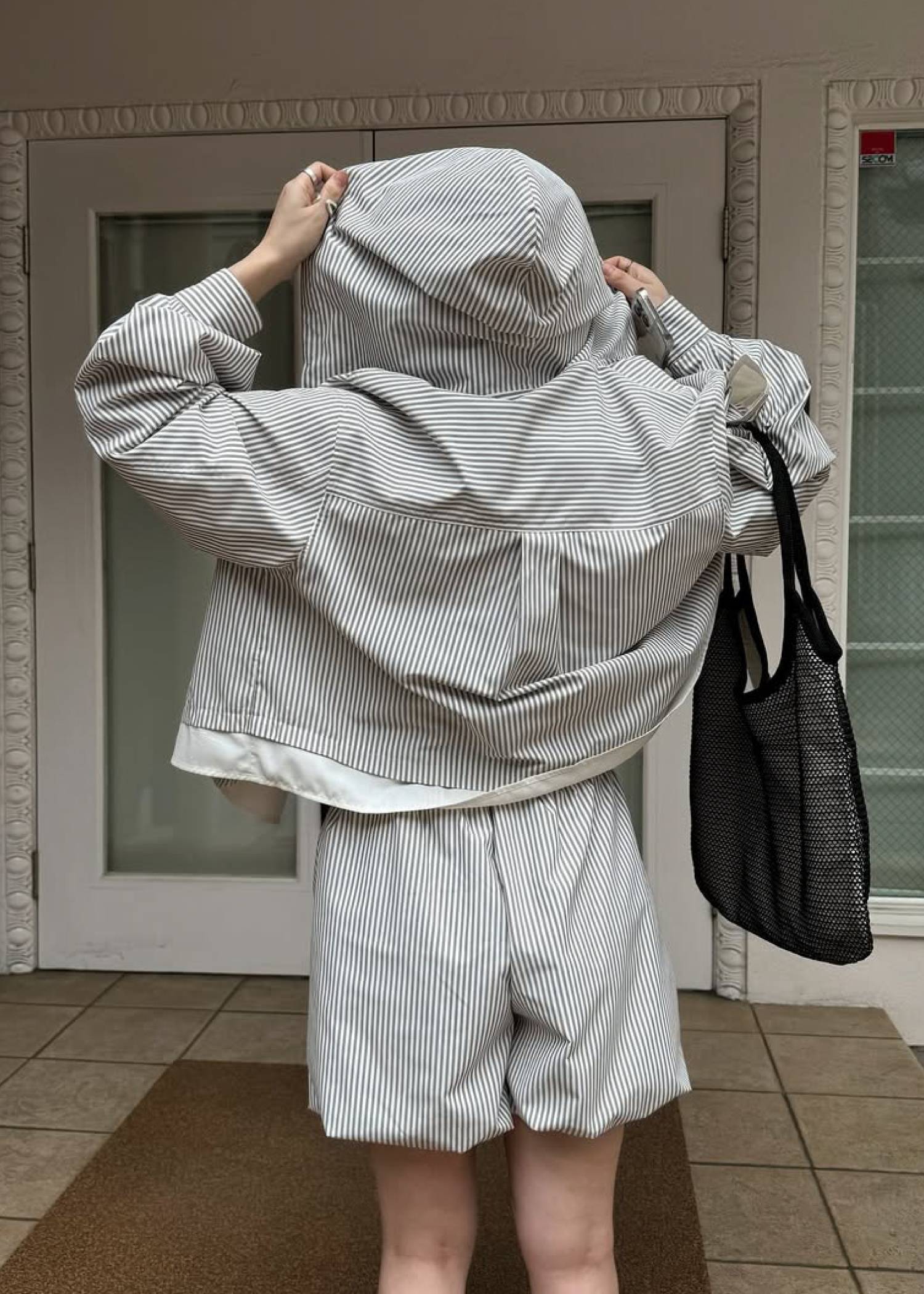 UV cut layered hem shirt hoodie tops