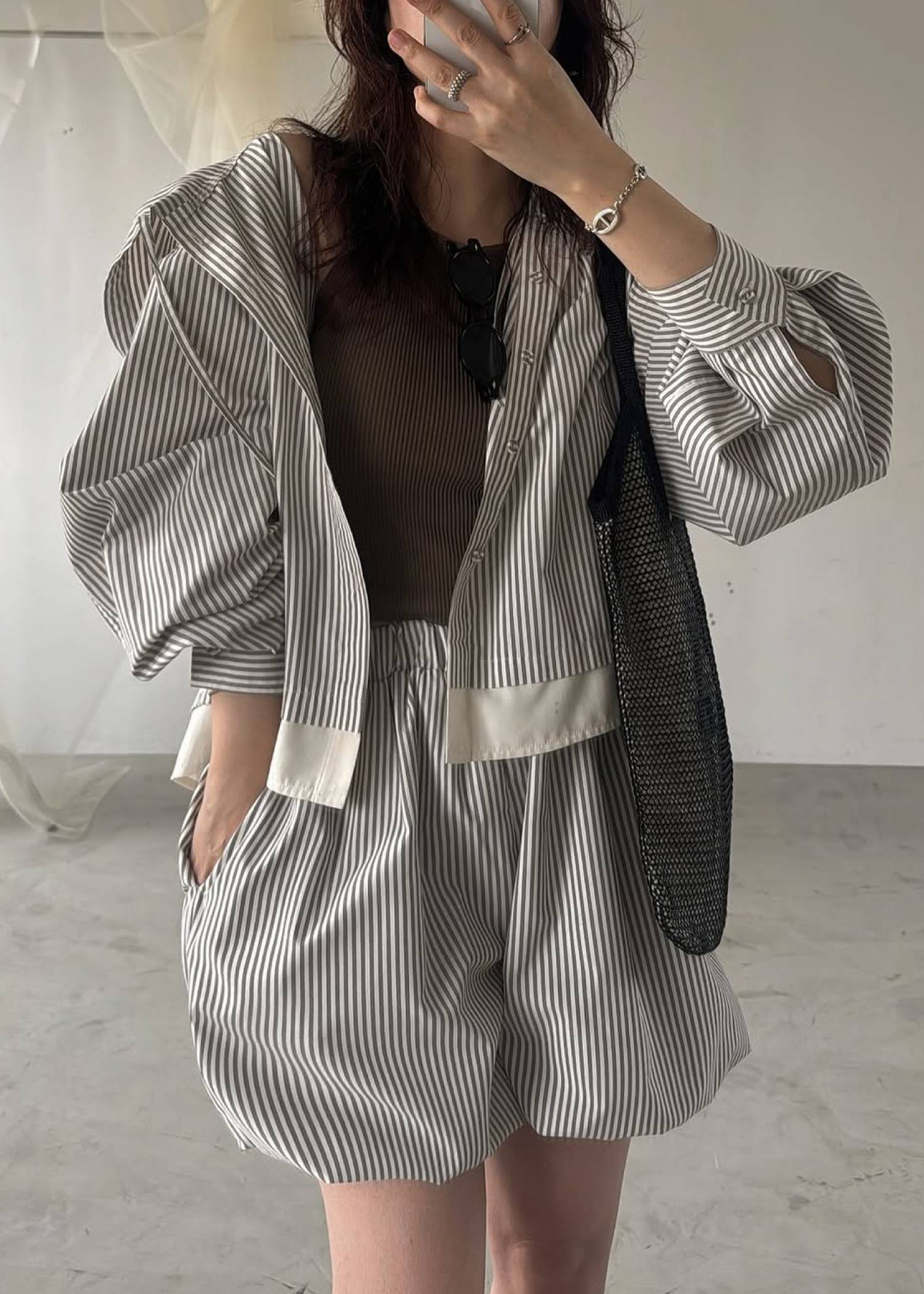 UV cut layered hem shirt hoodie tops