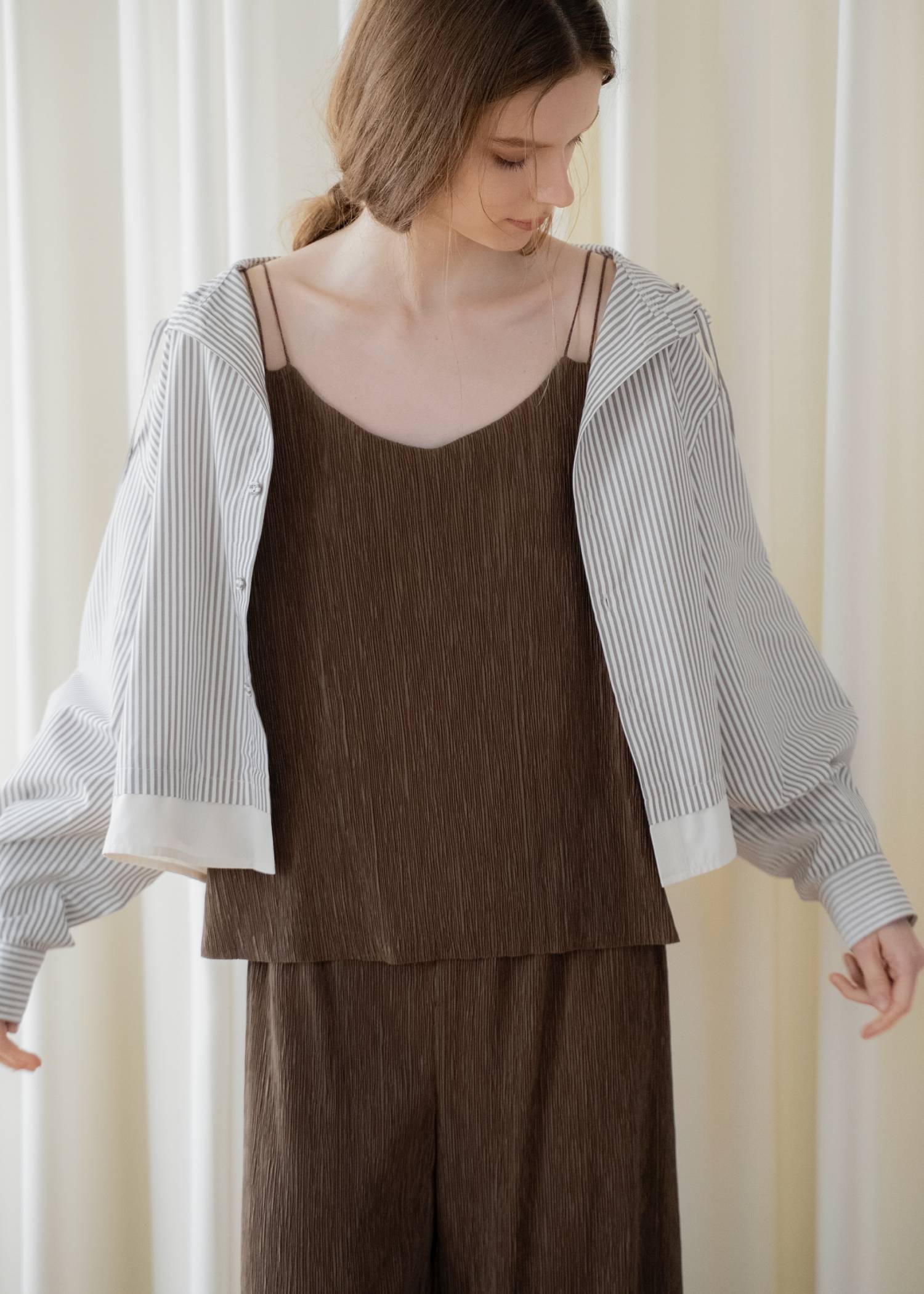 UV cut layered hem shirt hoodie tops