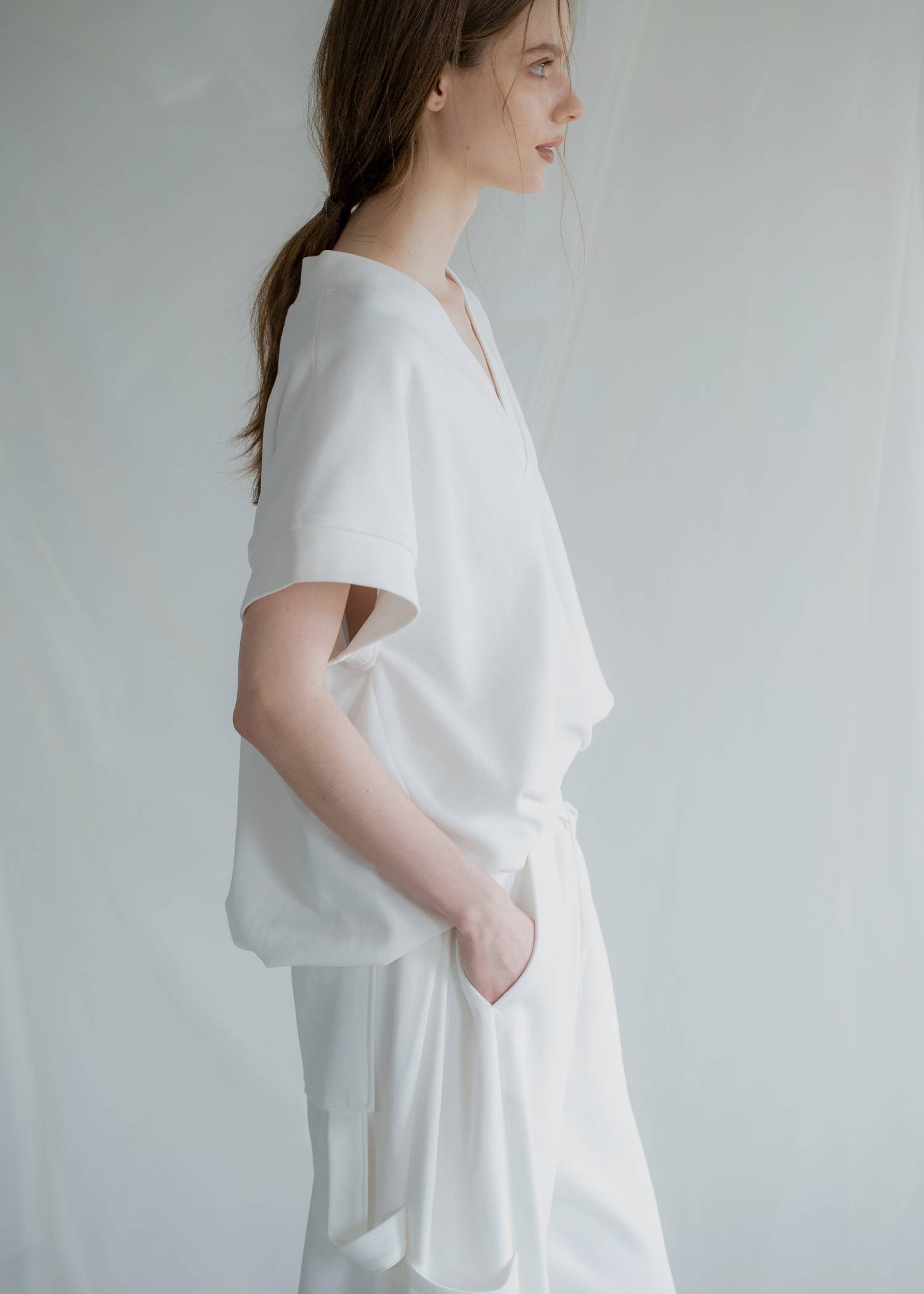 balloon hem moss stitch sweat tops