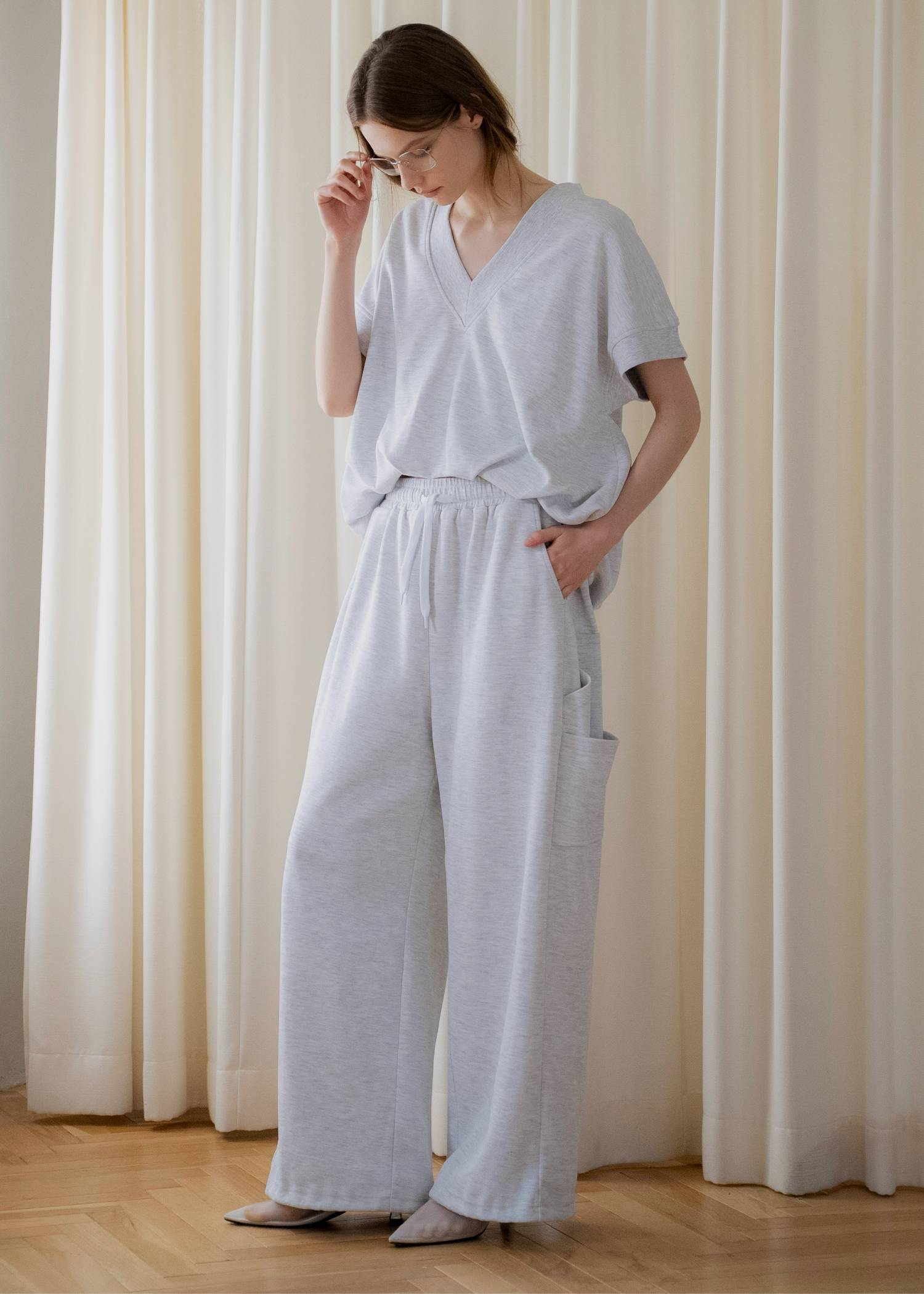 balloon hem moss stitch sweat tops