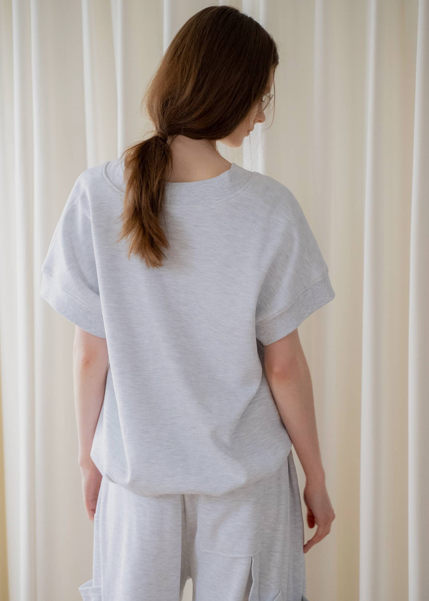 balloon hem moss stitch sweat tops