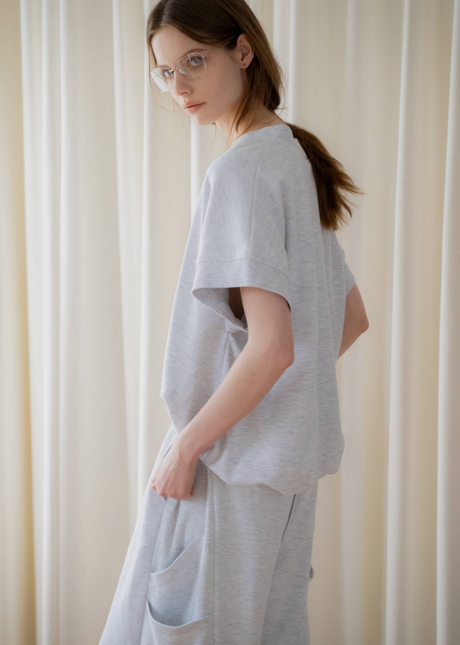 balloon hem moss stitch sweat tops