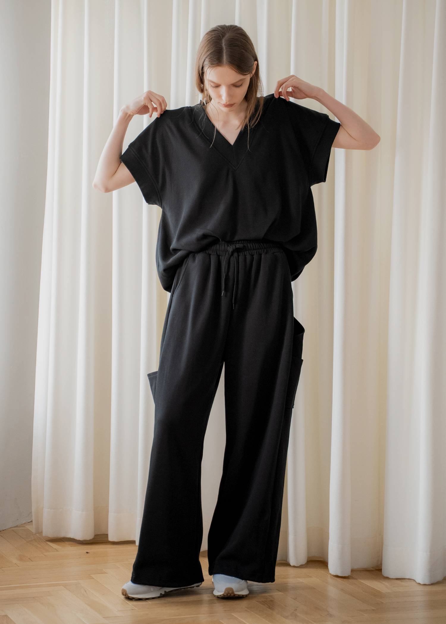 balloon hem moss stitch sweat tops