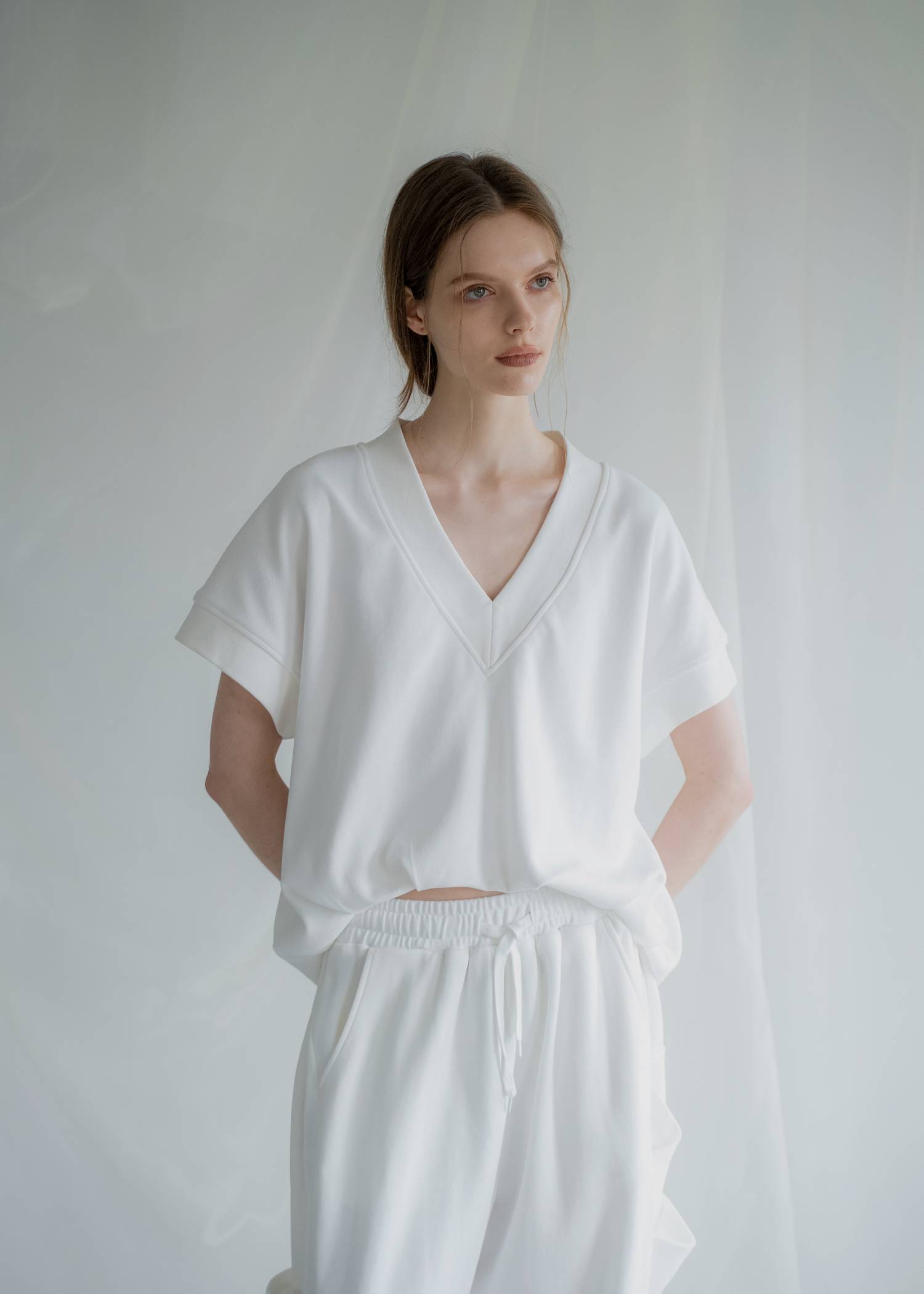 balloon hem moss stitch sweat tops