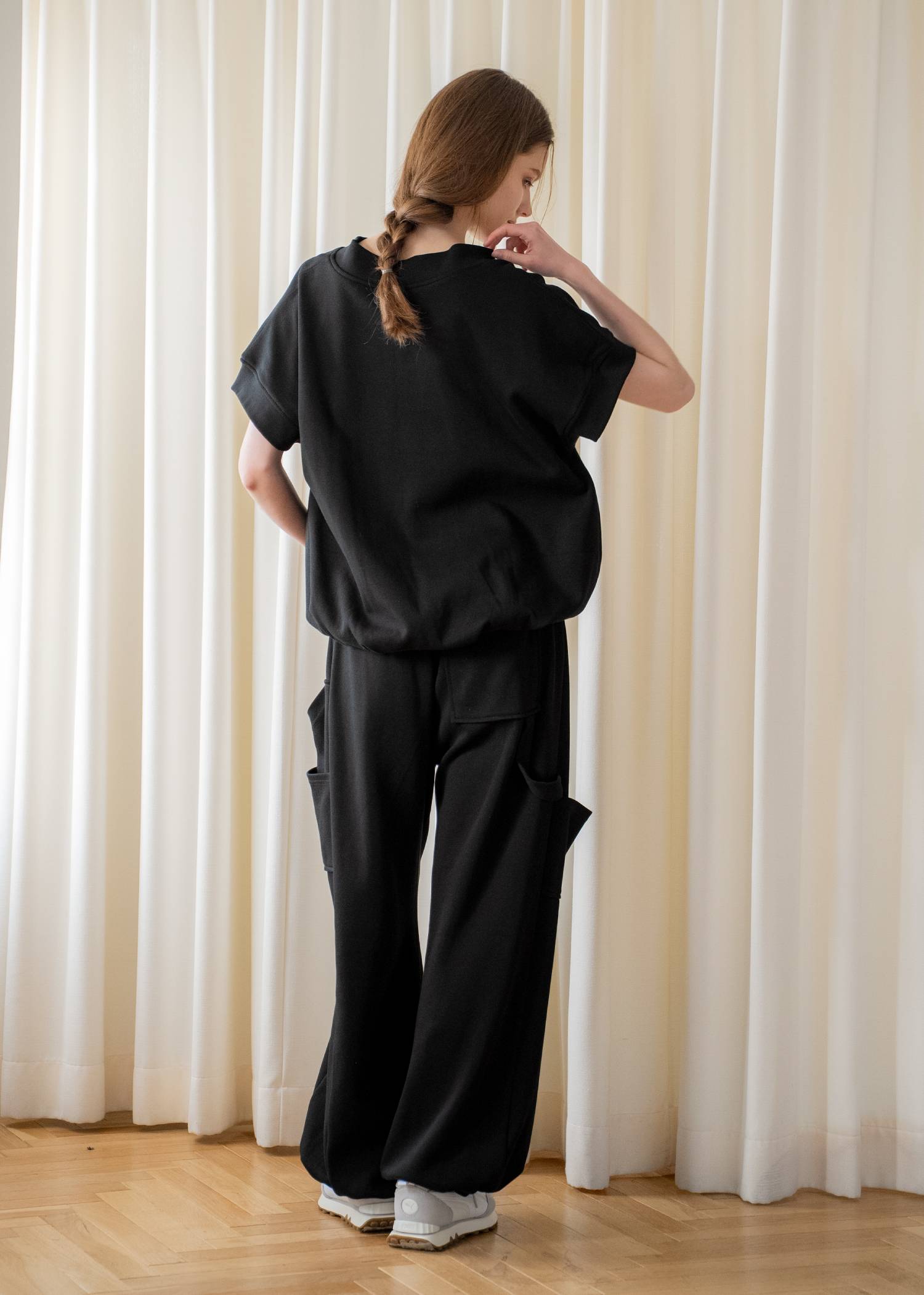 balloon hem moss stitch sweat tops