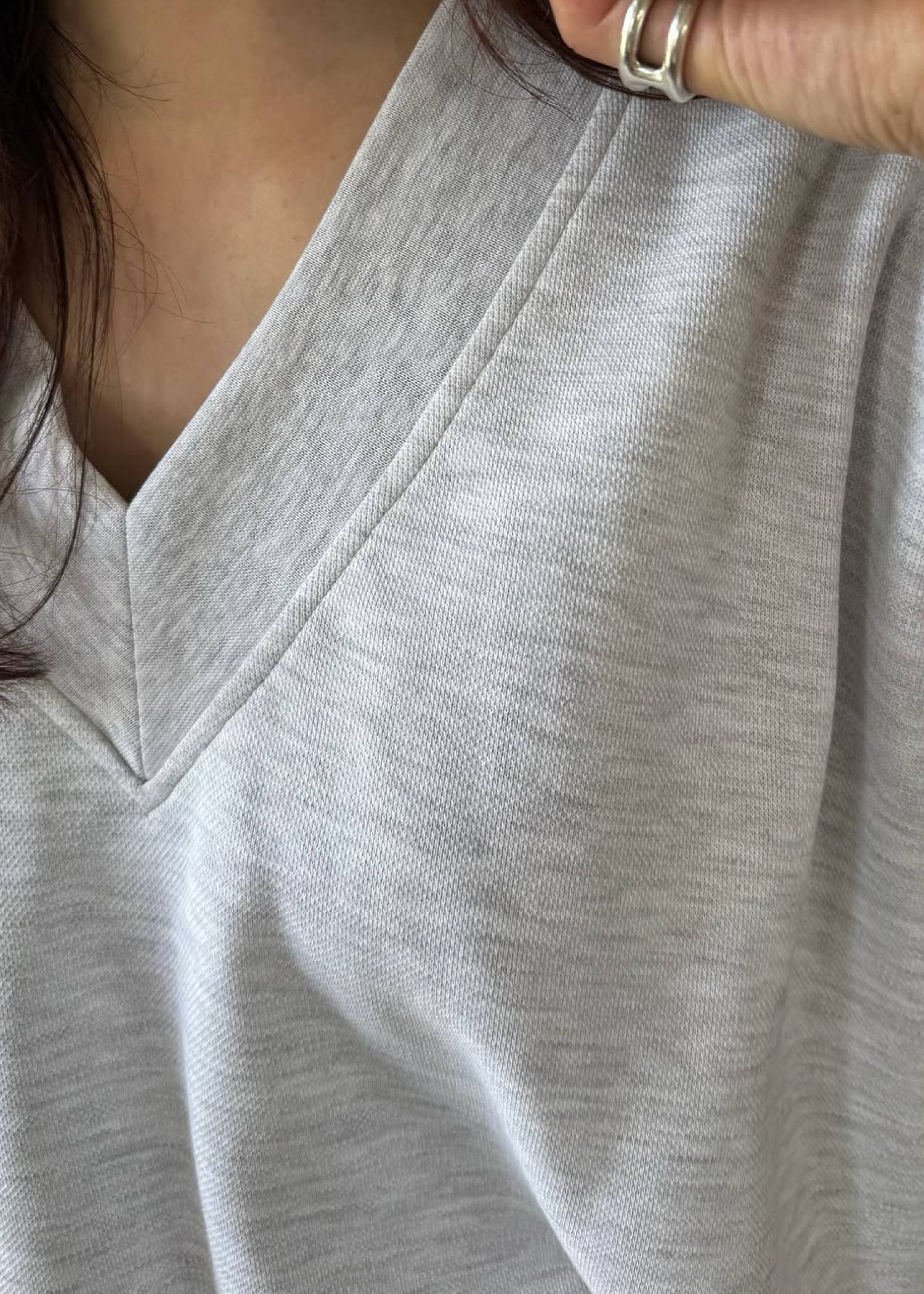 balloon hem moss stitch sweat tops