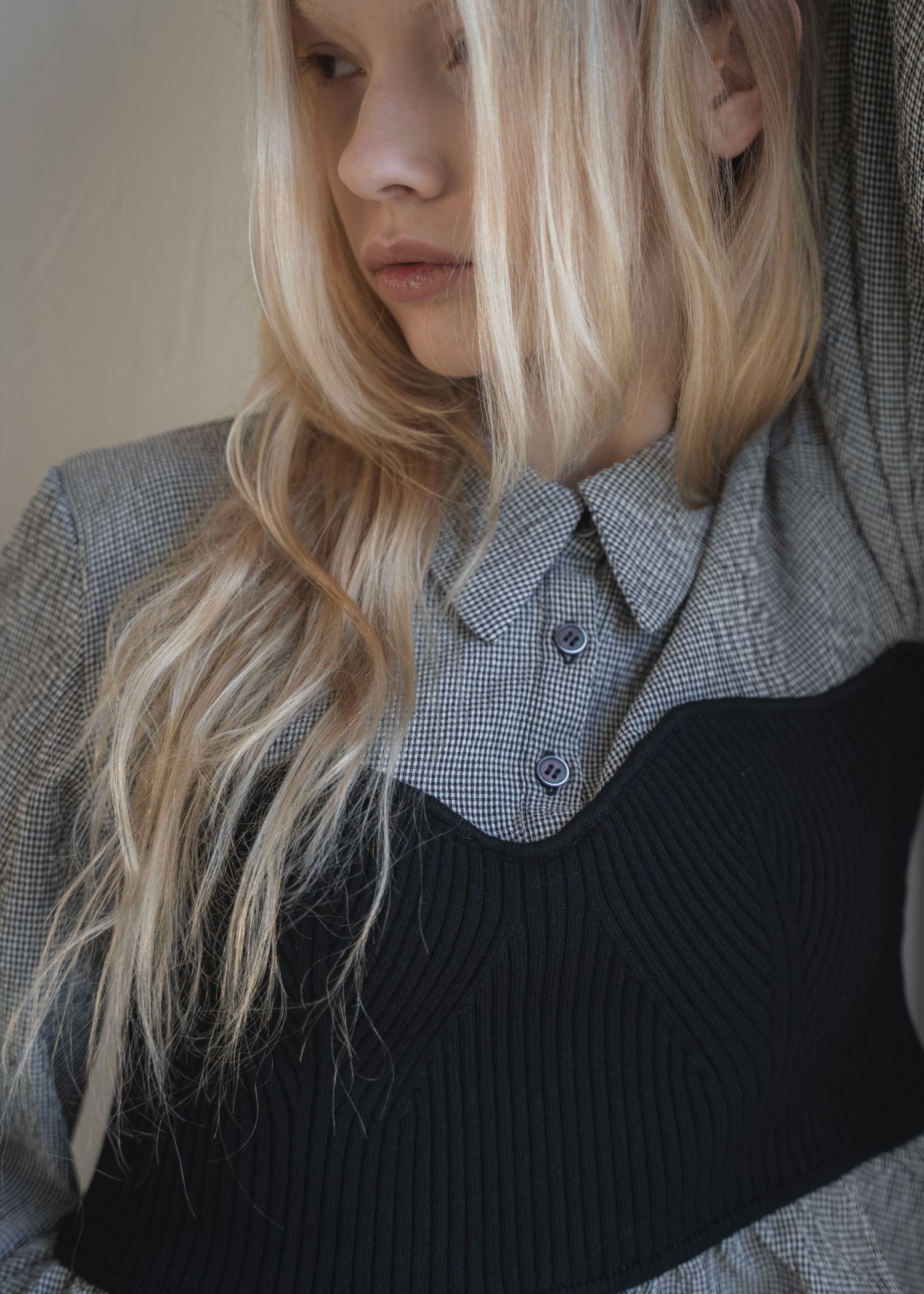 knit bustier docking peplum BL