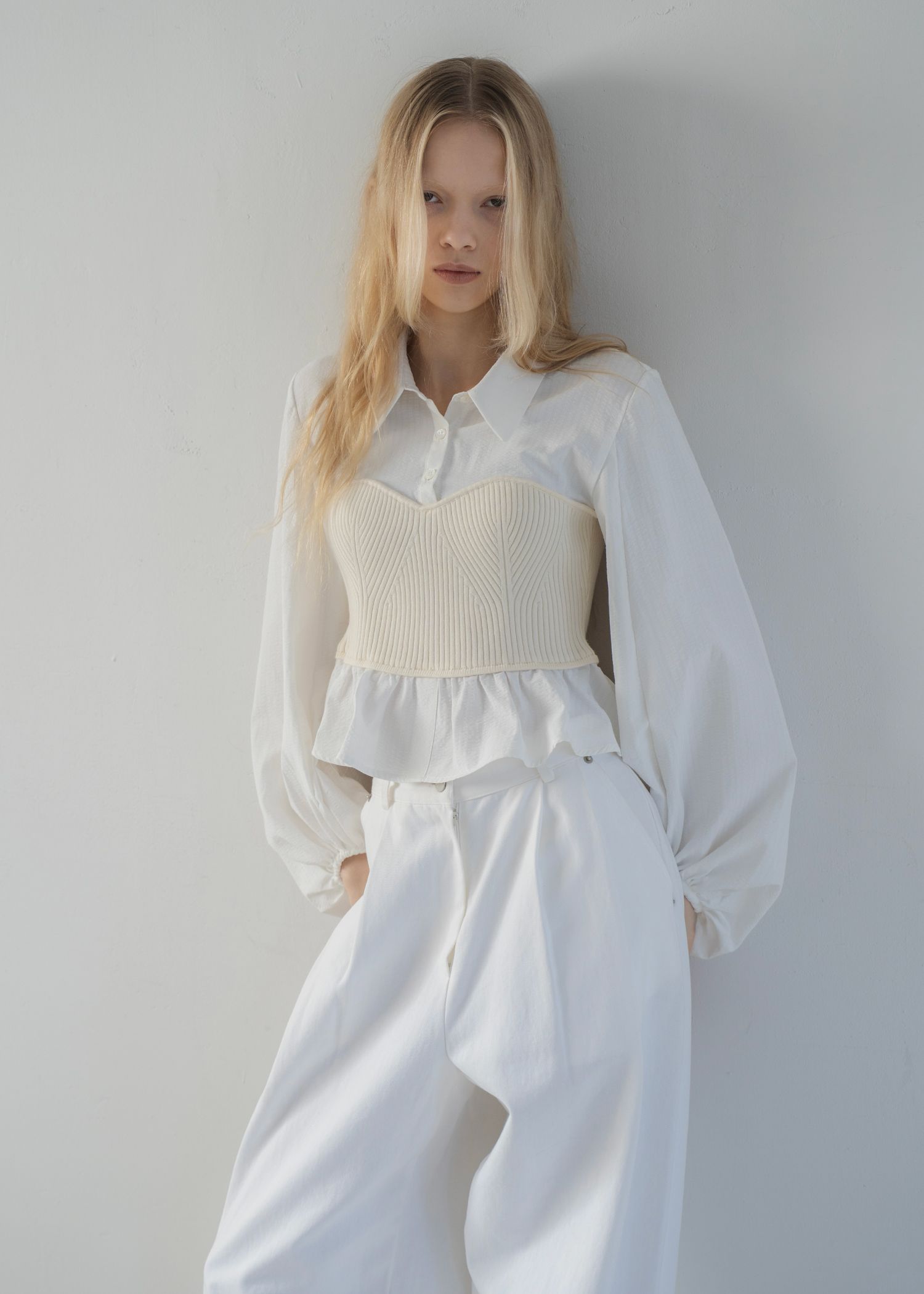 knit bustier docking peplum BL