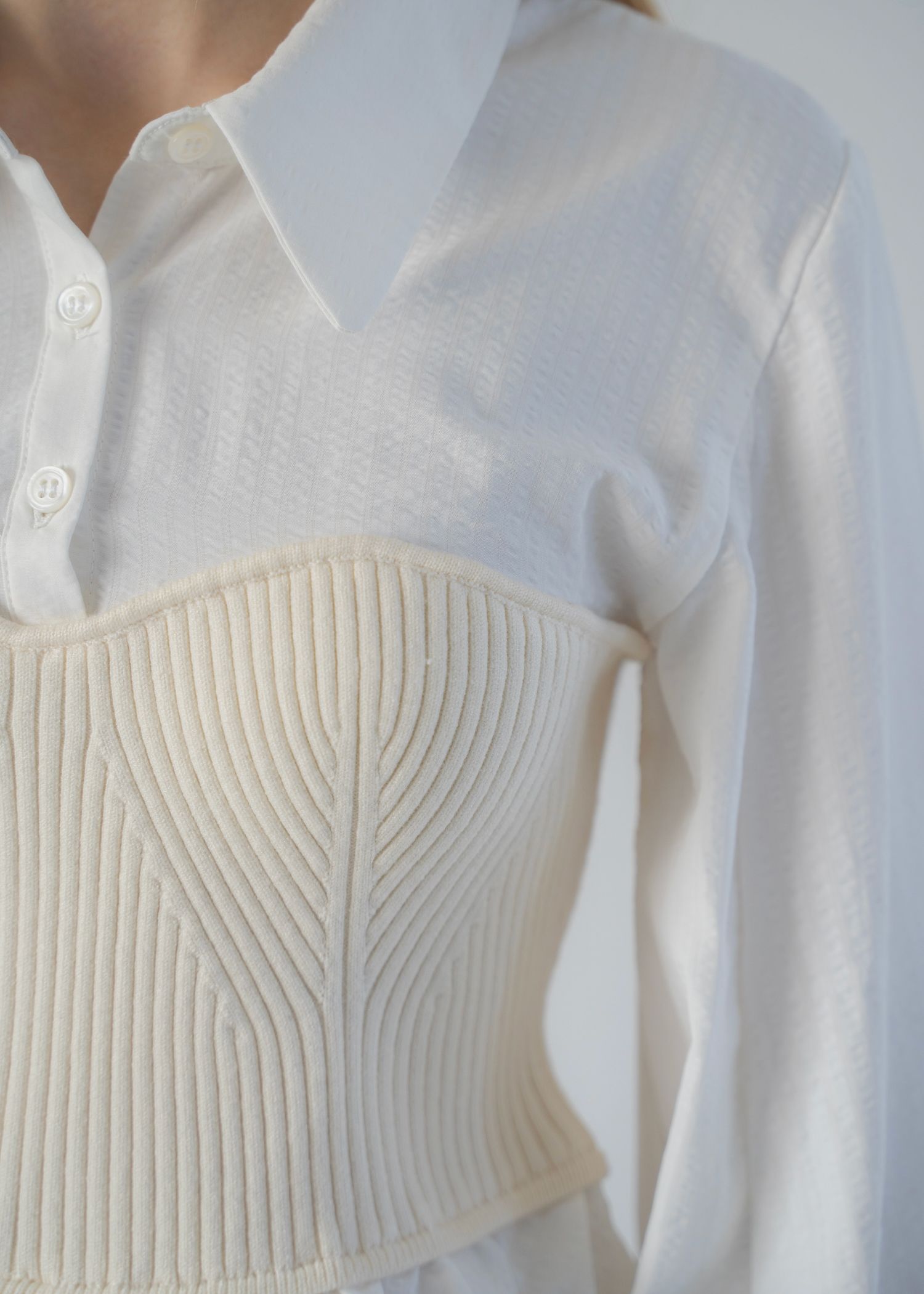 knit bustier docking peplum BL