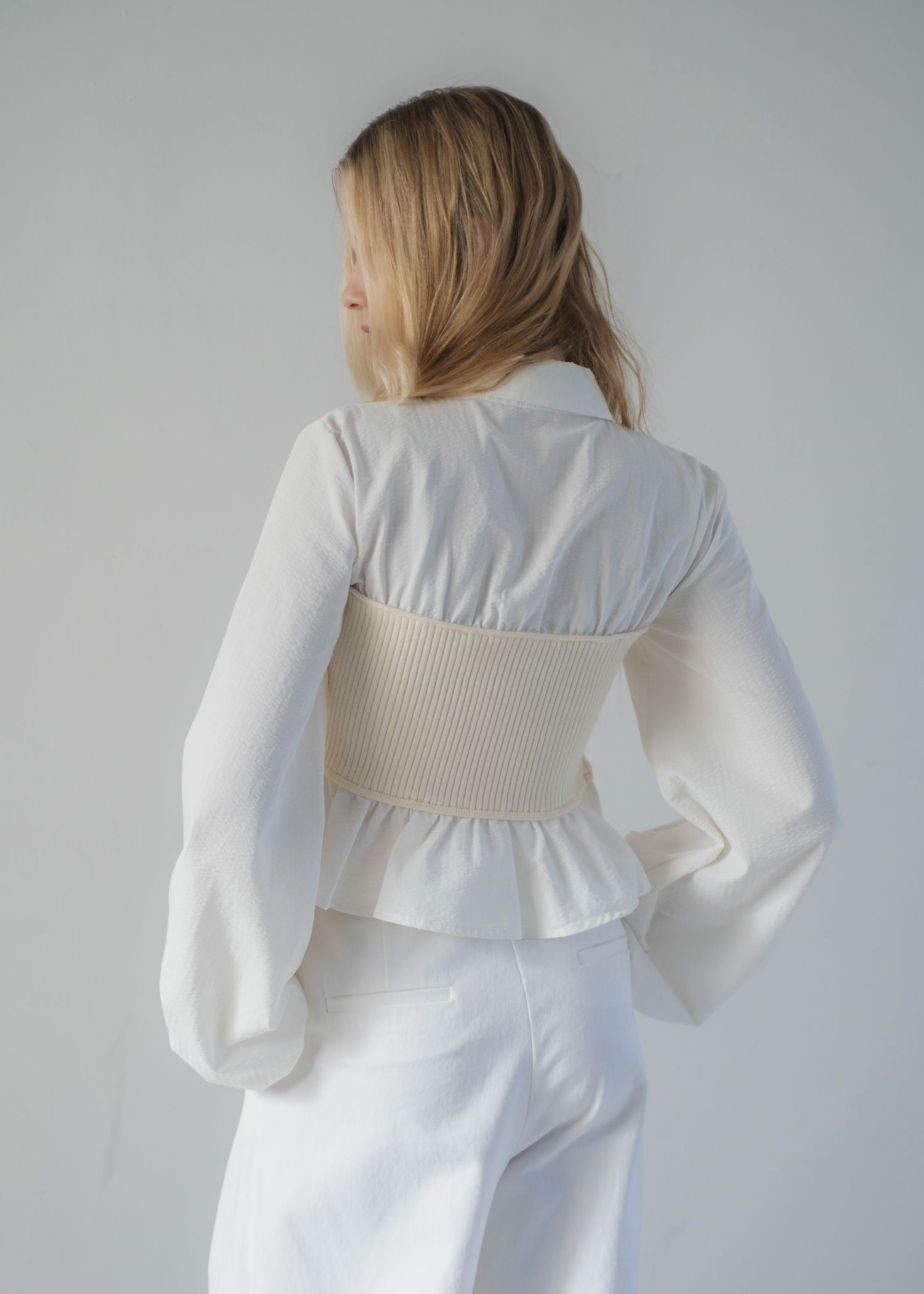 knit bustier docking peplum BL