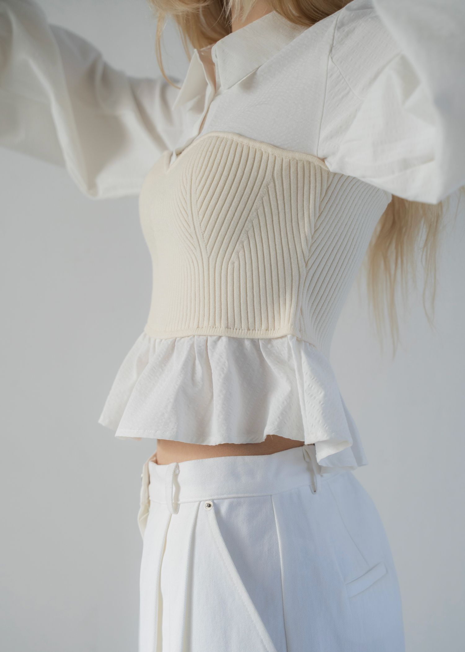 knit bustier docking peplum BL