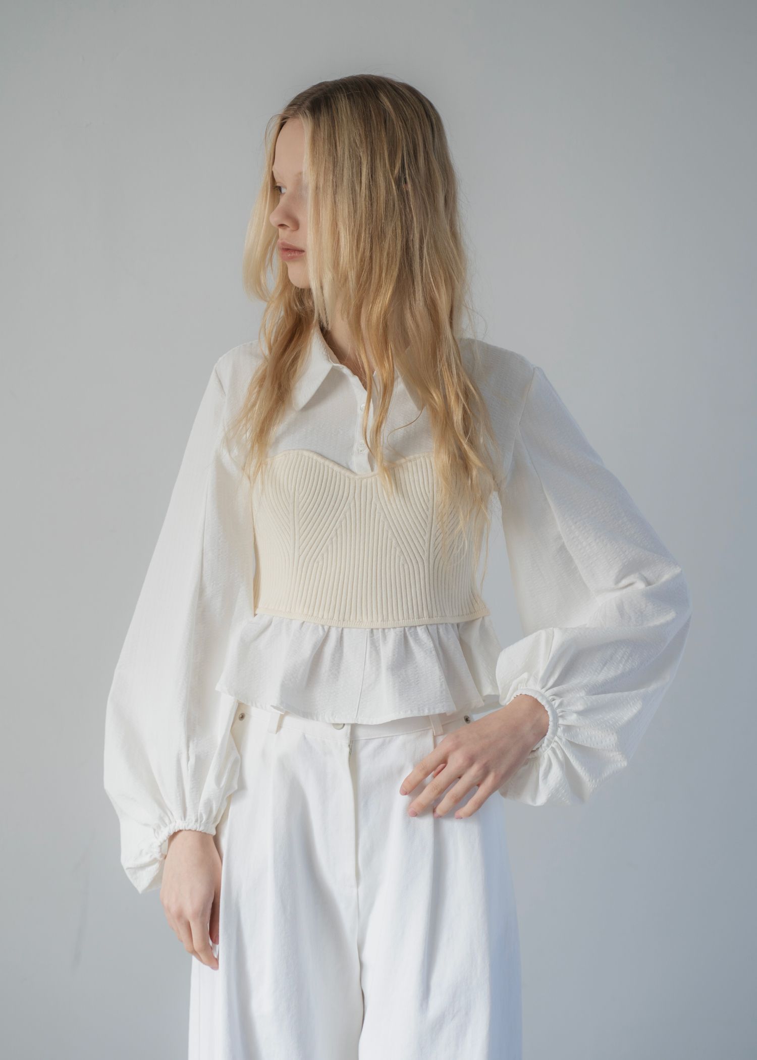 knit bustier docking peplum BL