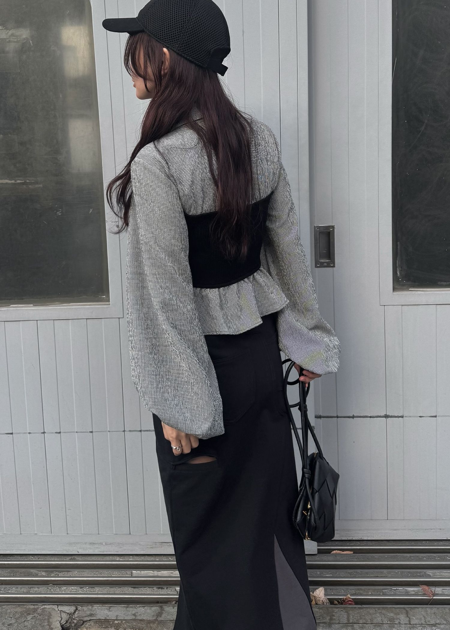 knit bustier docking peplum BL