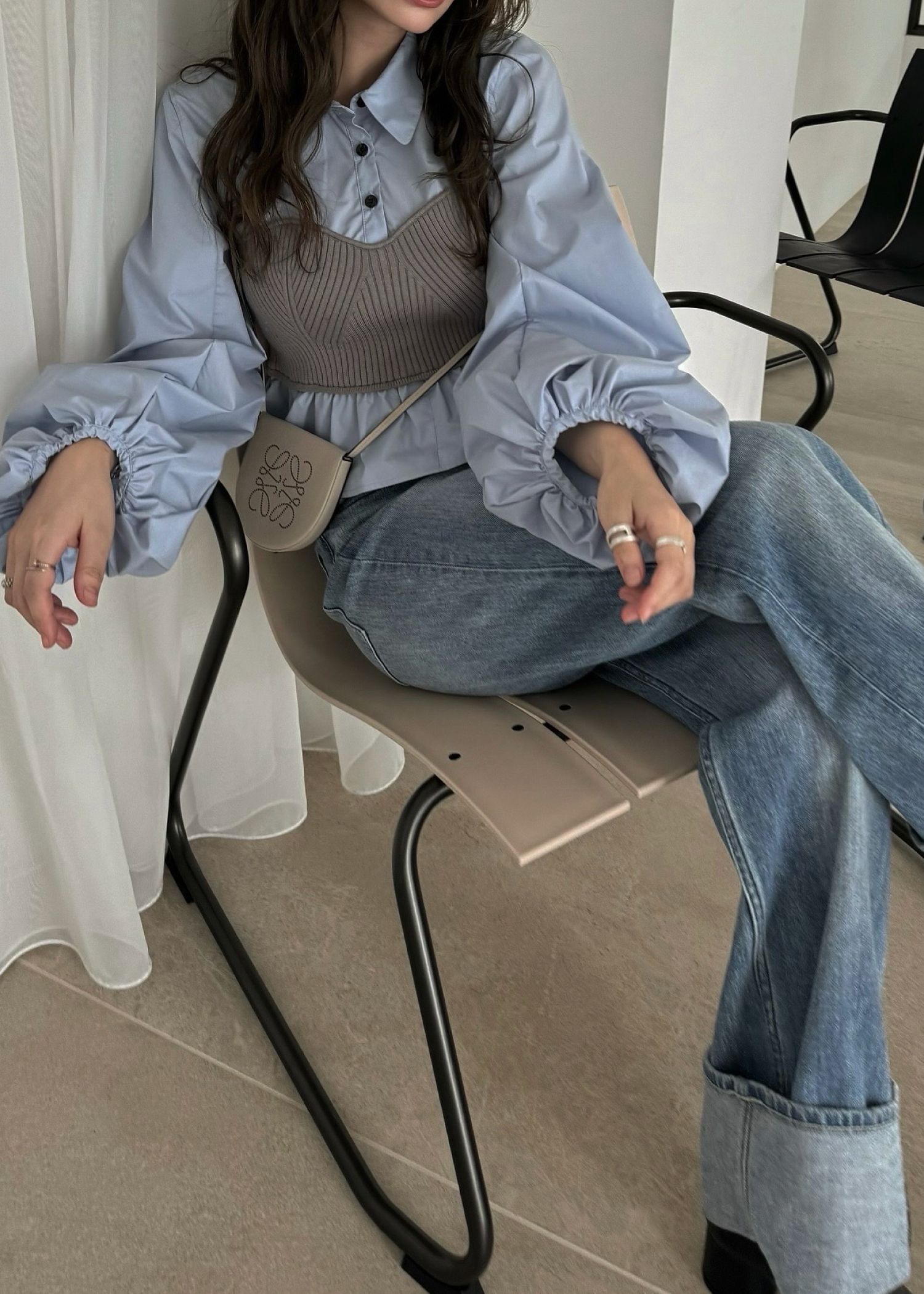 knit bustier docking peplum BL