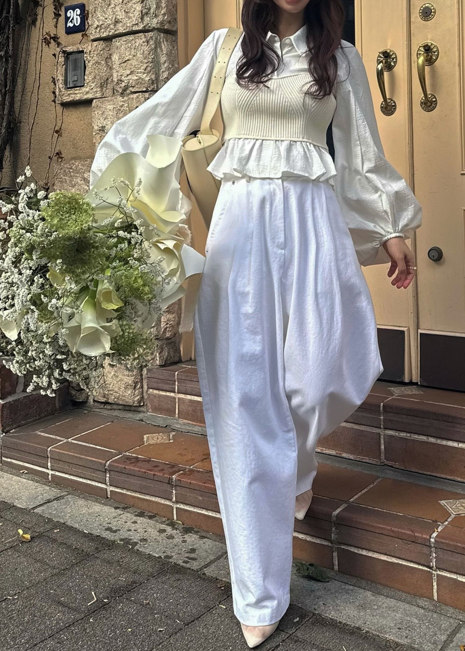 knit bustier docking peplum BL