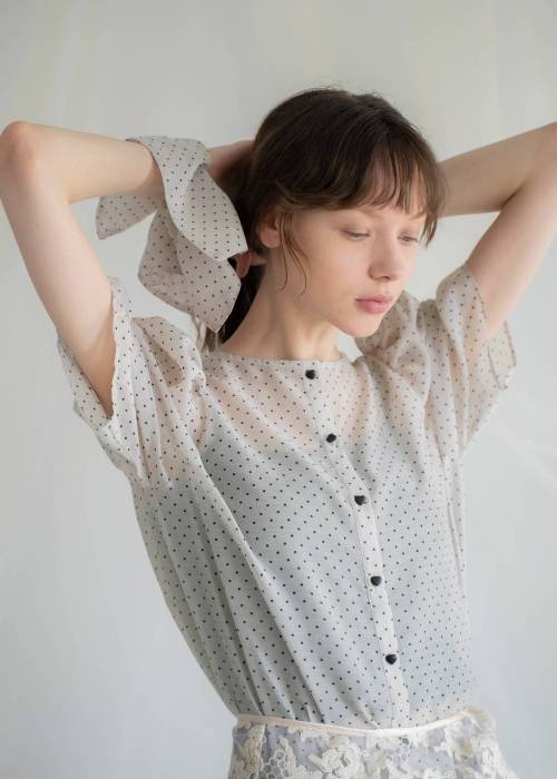 volume sleeve dot scrunchie BL