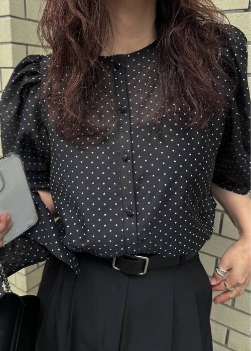 volume sleeve dot scrunchie BL