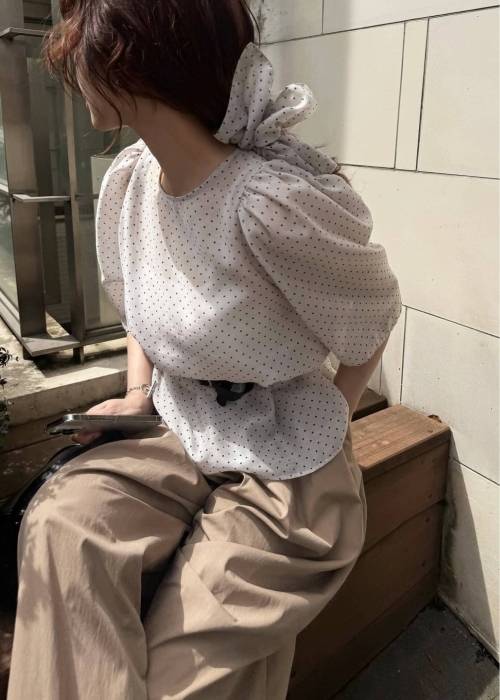 volume sleeve dot scrunchie BL