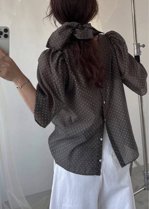 volume sleeve dot scrunchie BL