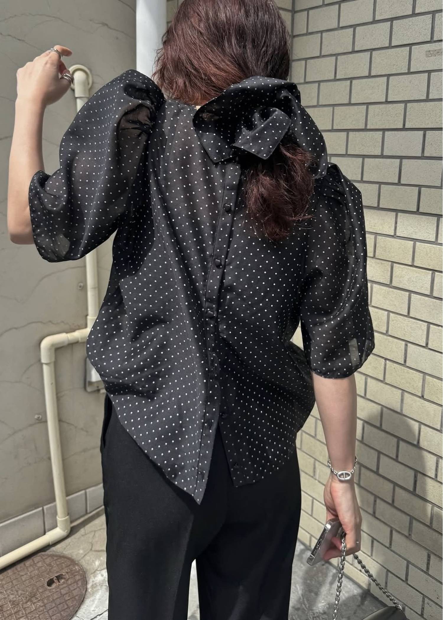 volume sleeve dot scrunchie BL