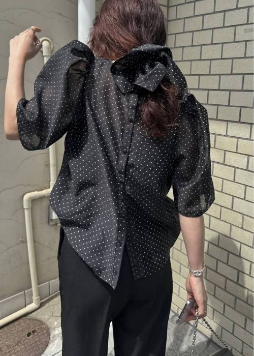 volume sleeve dot scrunchie BL