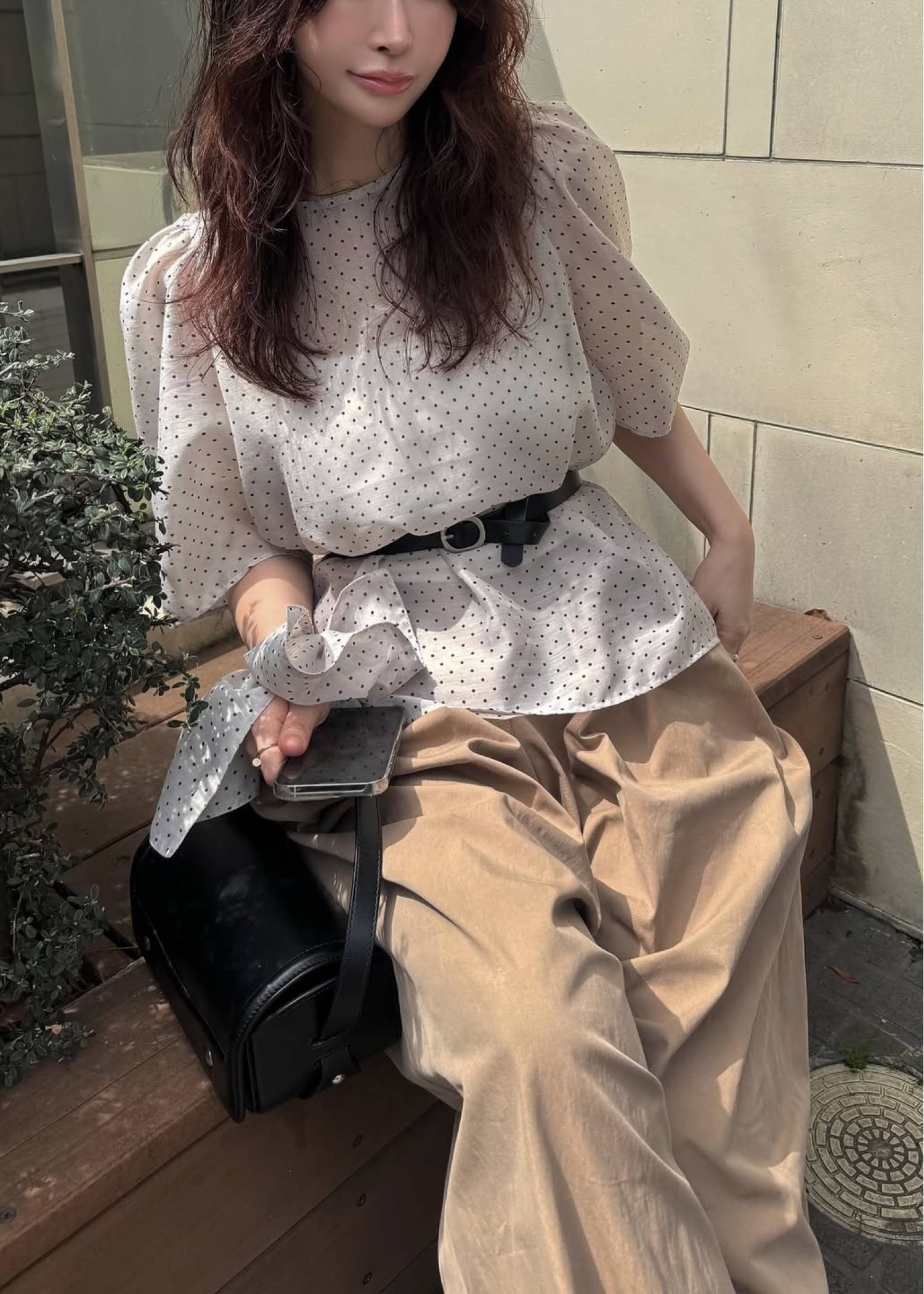 volume sleeve dot scrunchie BL