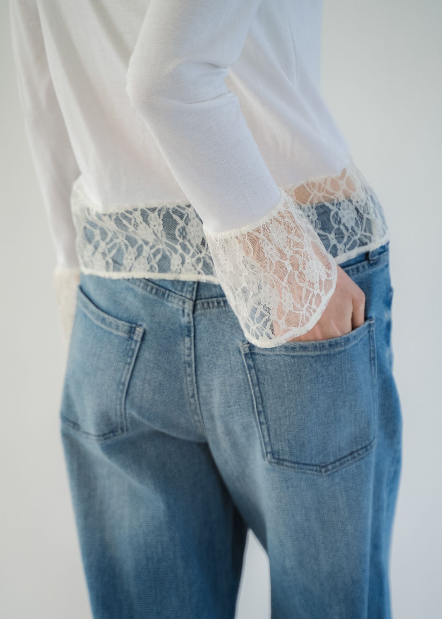 hem lace sheer cut and sew tops