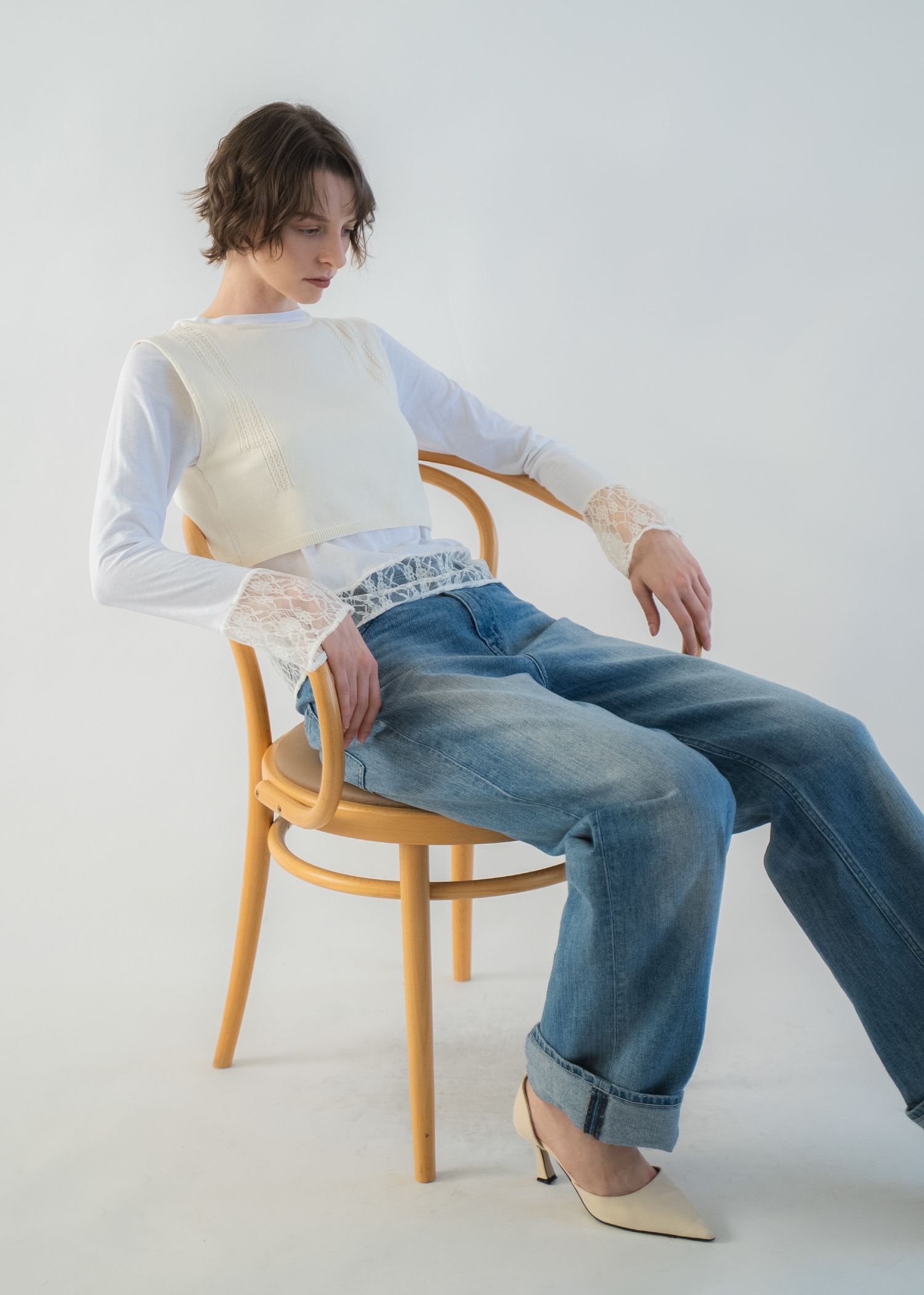 hem lace sheer cut and sew tops