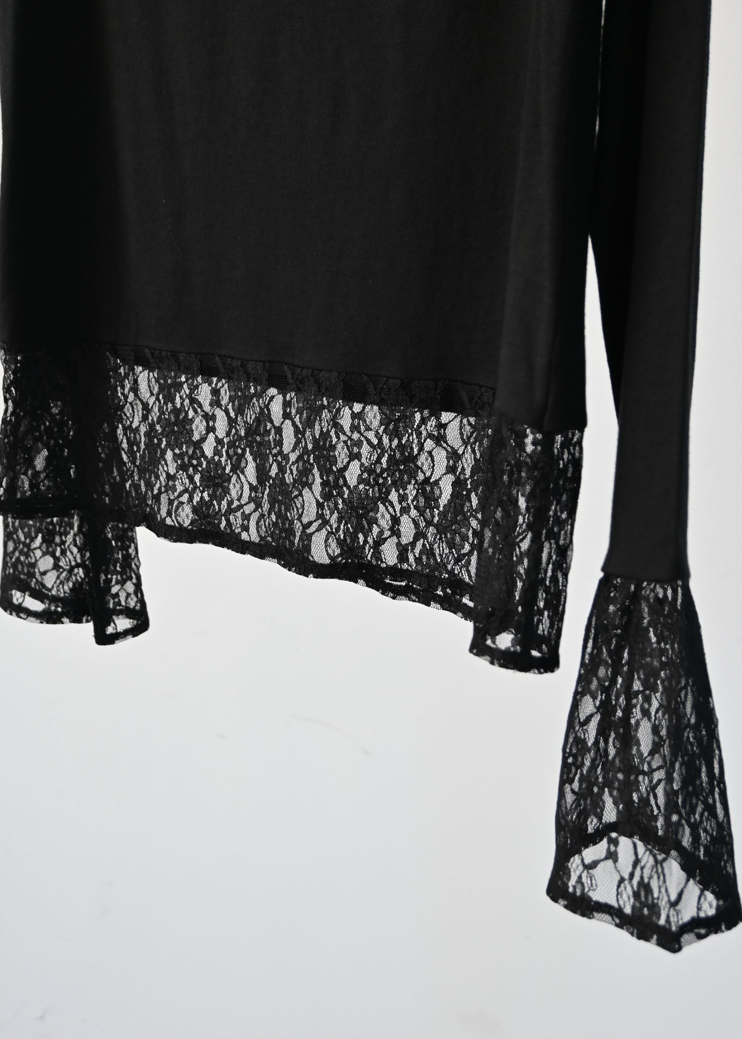 hem lace sheer cut and sew tops