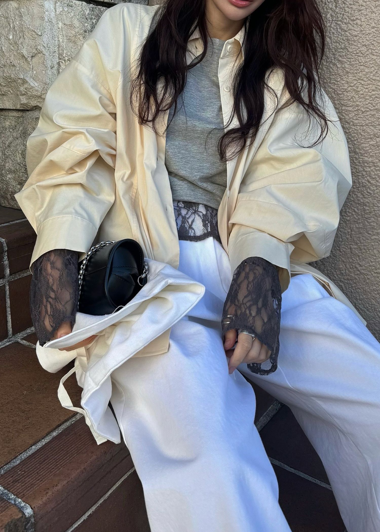 hem lace sheer cut and sew tops