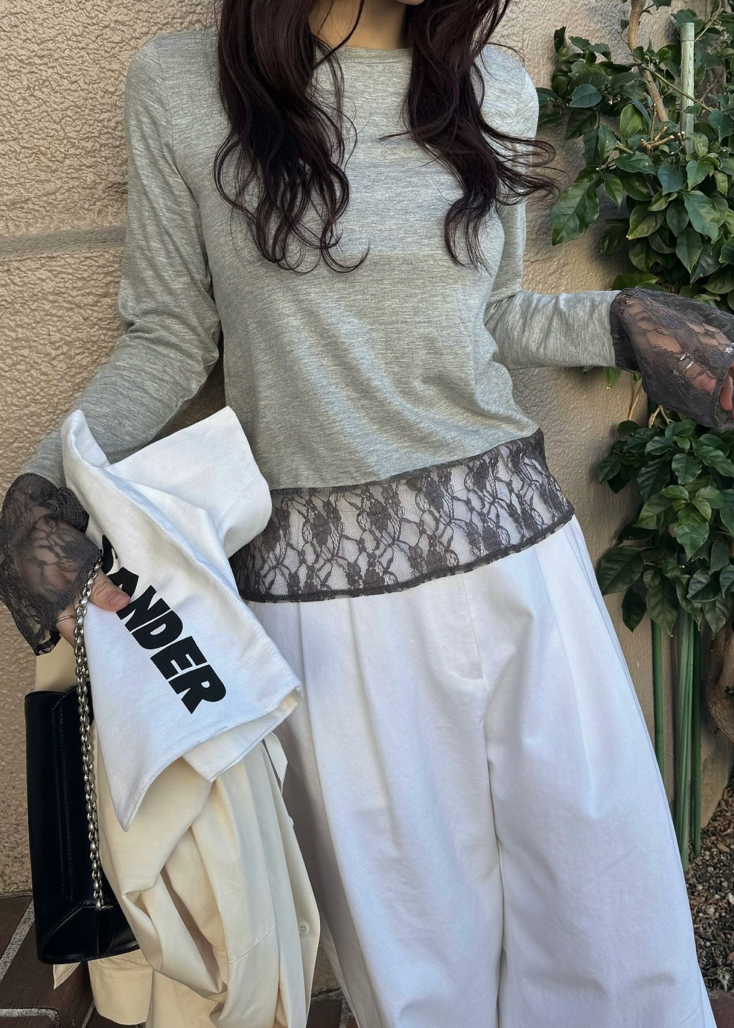 hem lace sheer cut and sew tops