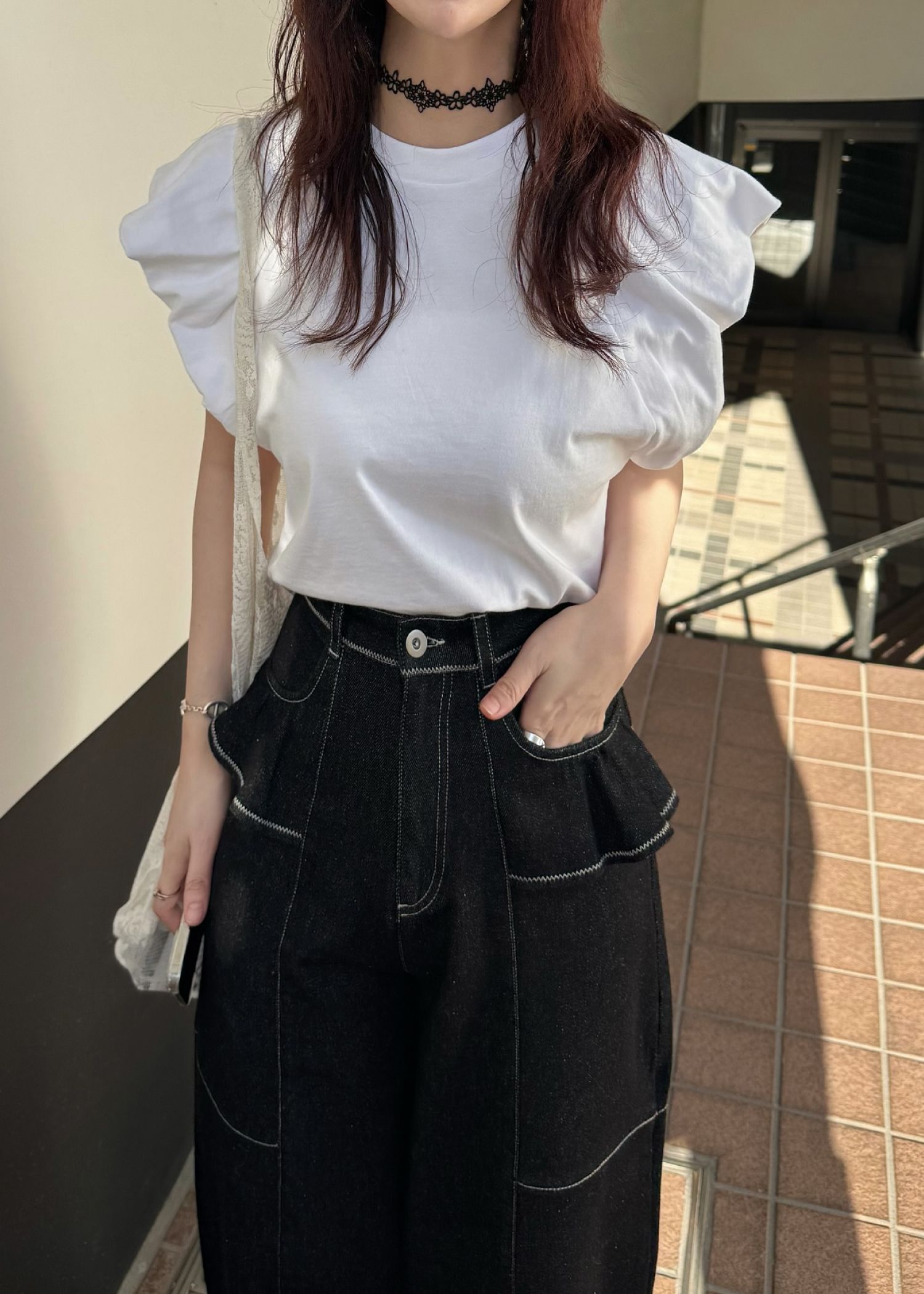 【Hanes for WILLFULLY】2P BEEFY-T balloon sleeve tops