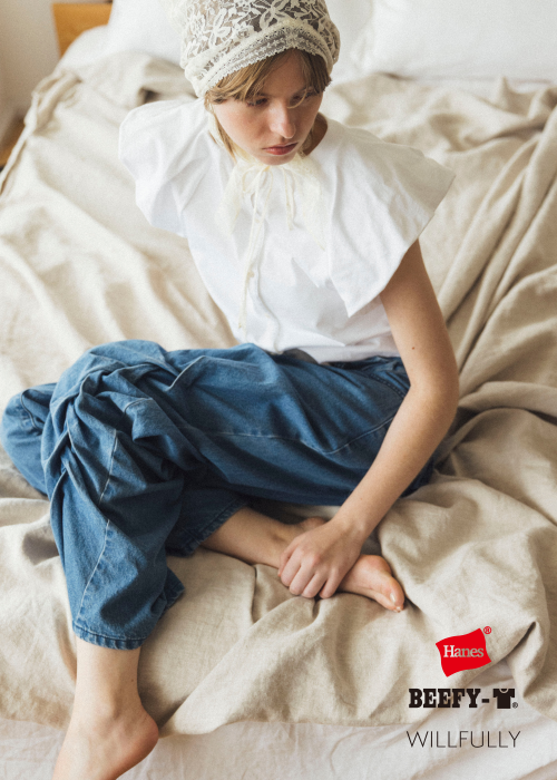 【Hanes for WILLFULLY】2P BEEFY-T balloon sleeve tops