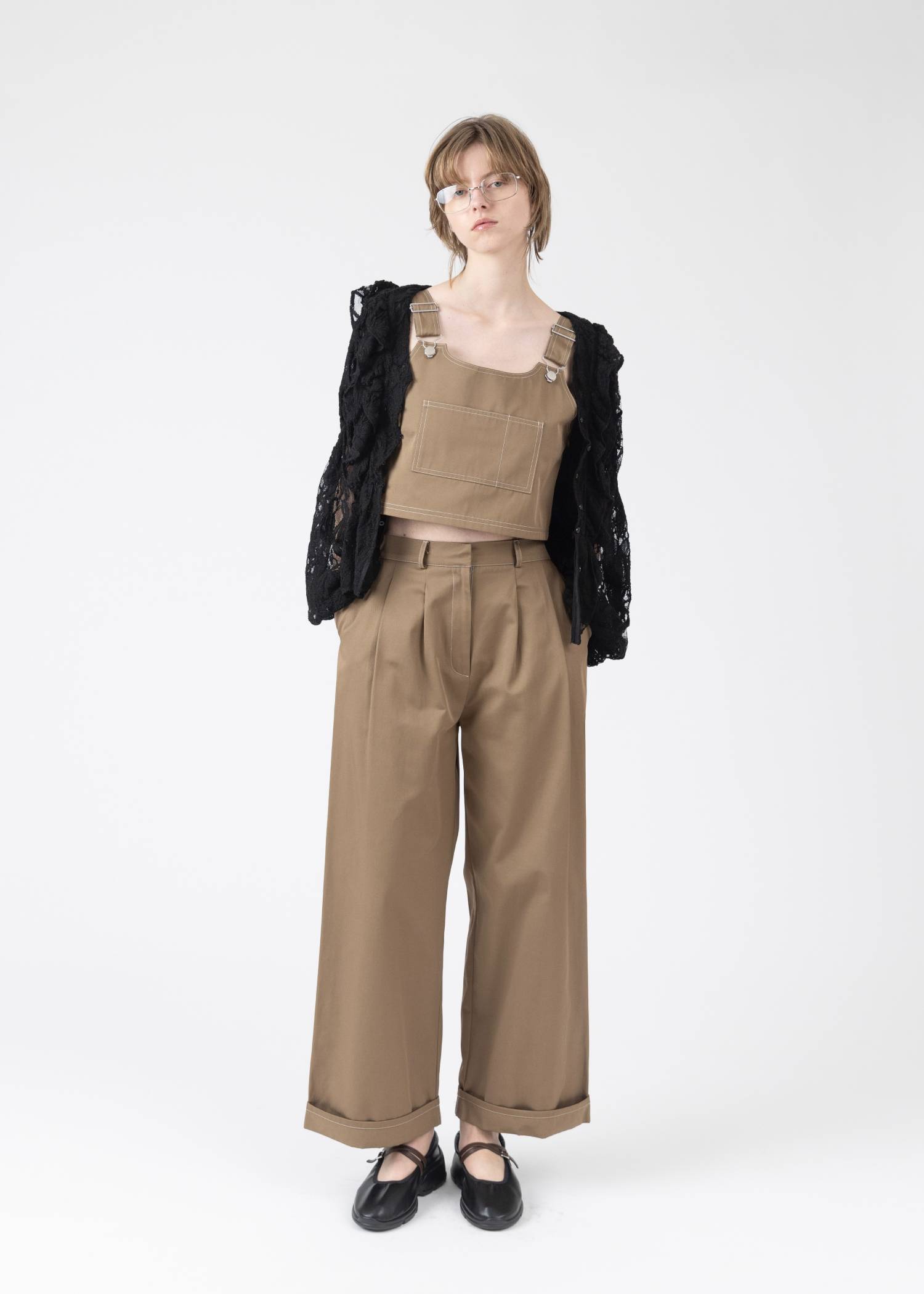 tiered frill neck volume sleeve lace BL