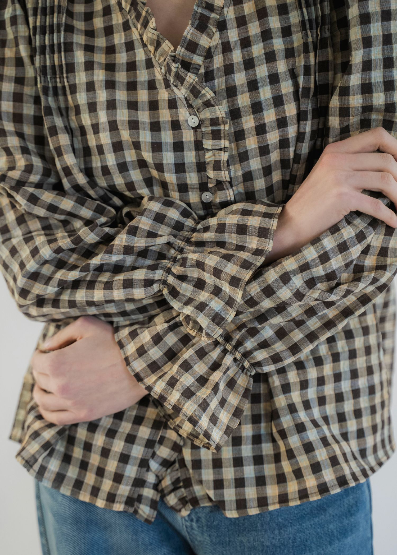 gingham check seersucker frill BL