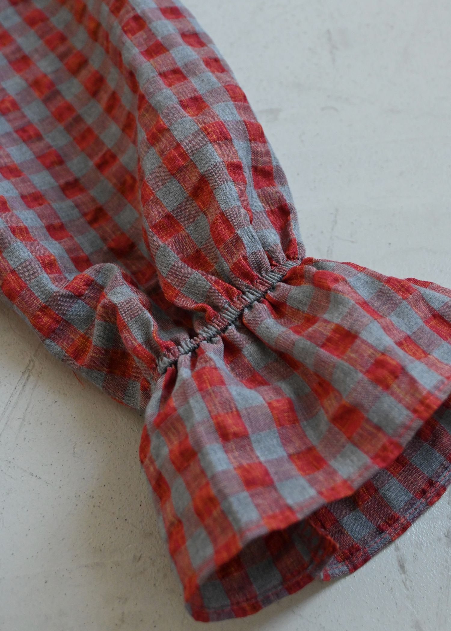 gingham check seersucker frill BL