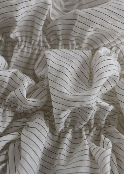 whip shirring stripe 2way tops