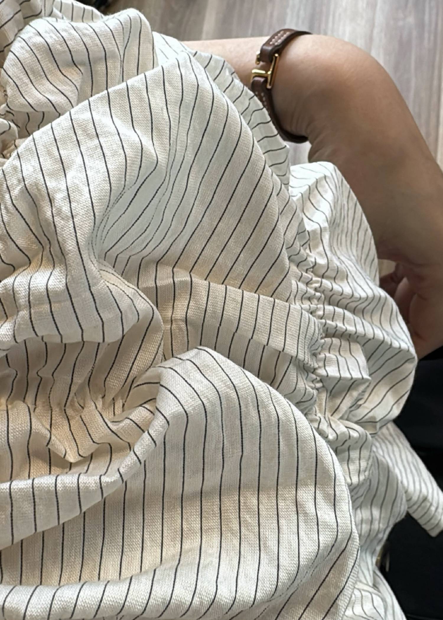 whip shirring stripe 2way tops
