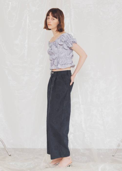 whip shirring stripe 2way tops