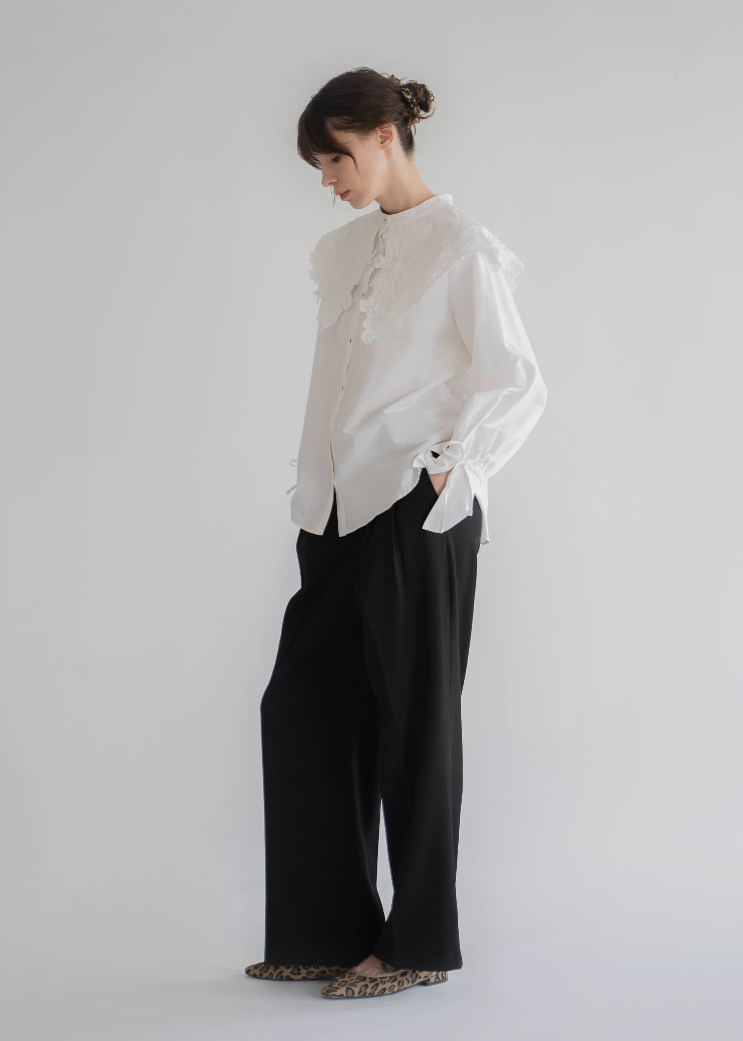 motif lace big collar SH